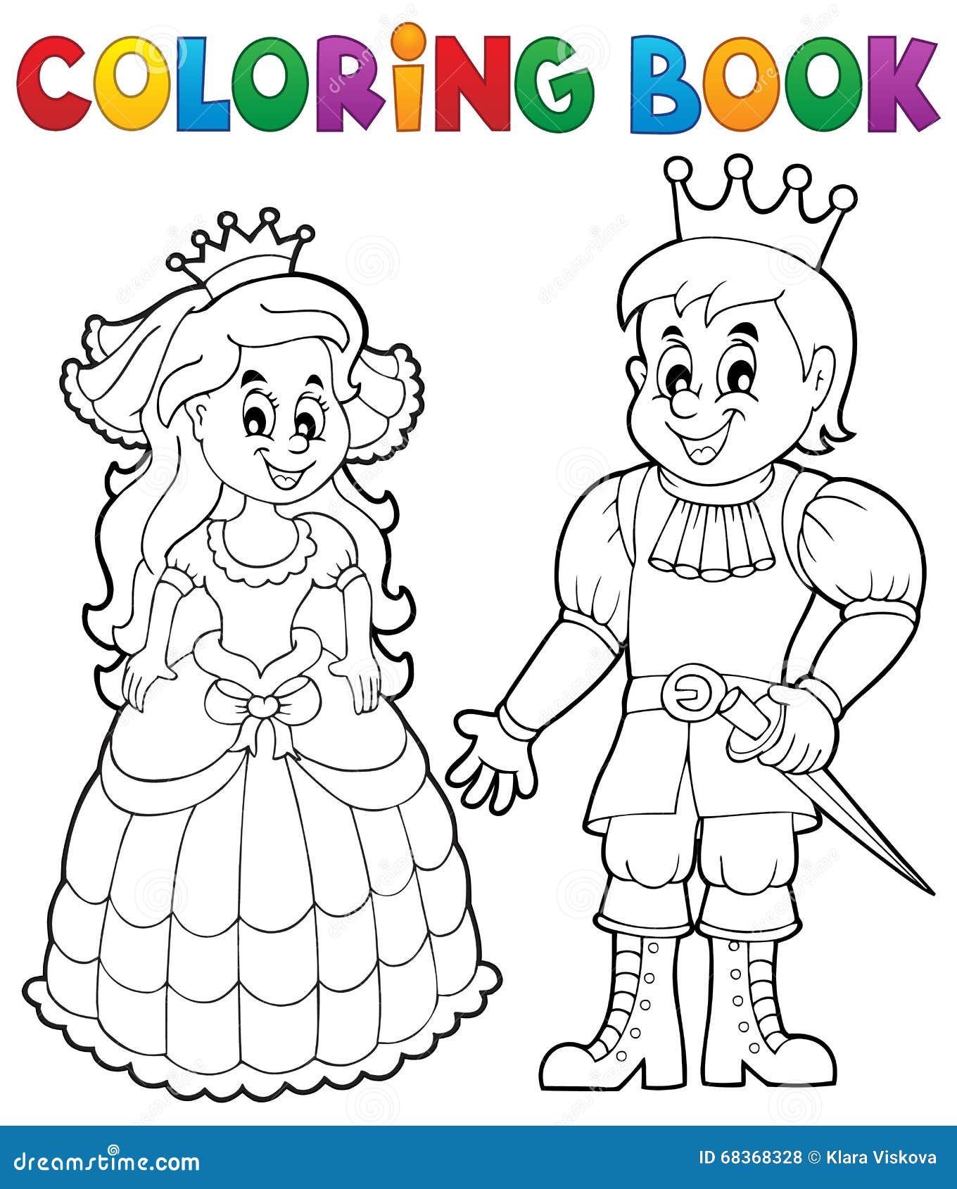 Princesse et prince de livre de coloriage