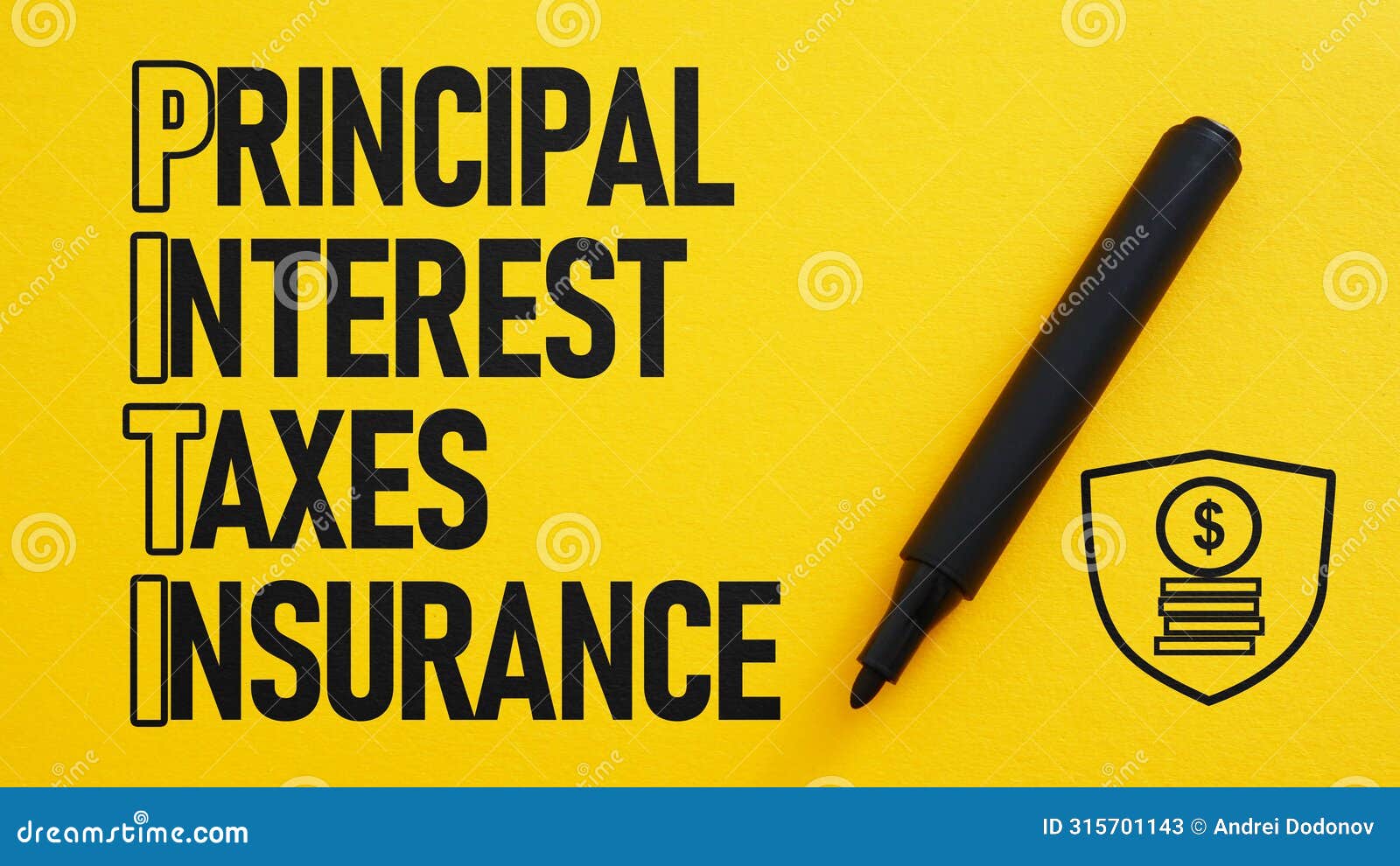 principal, interest, taxes, insurance piti is shown using the text