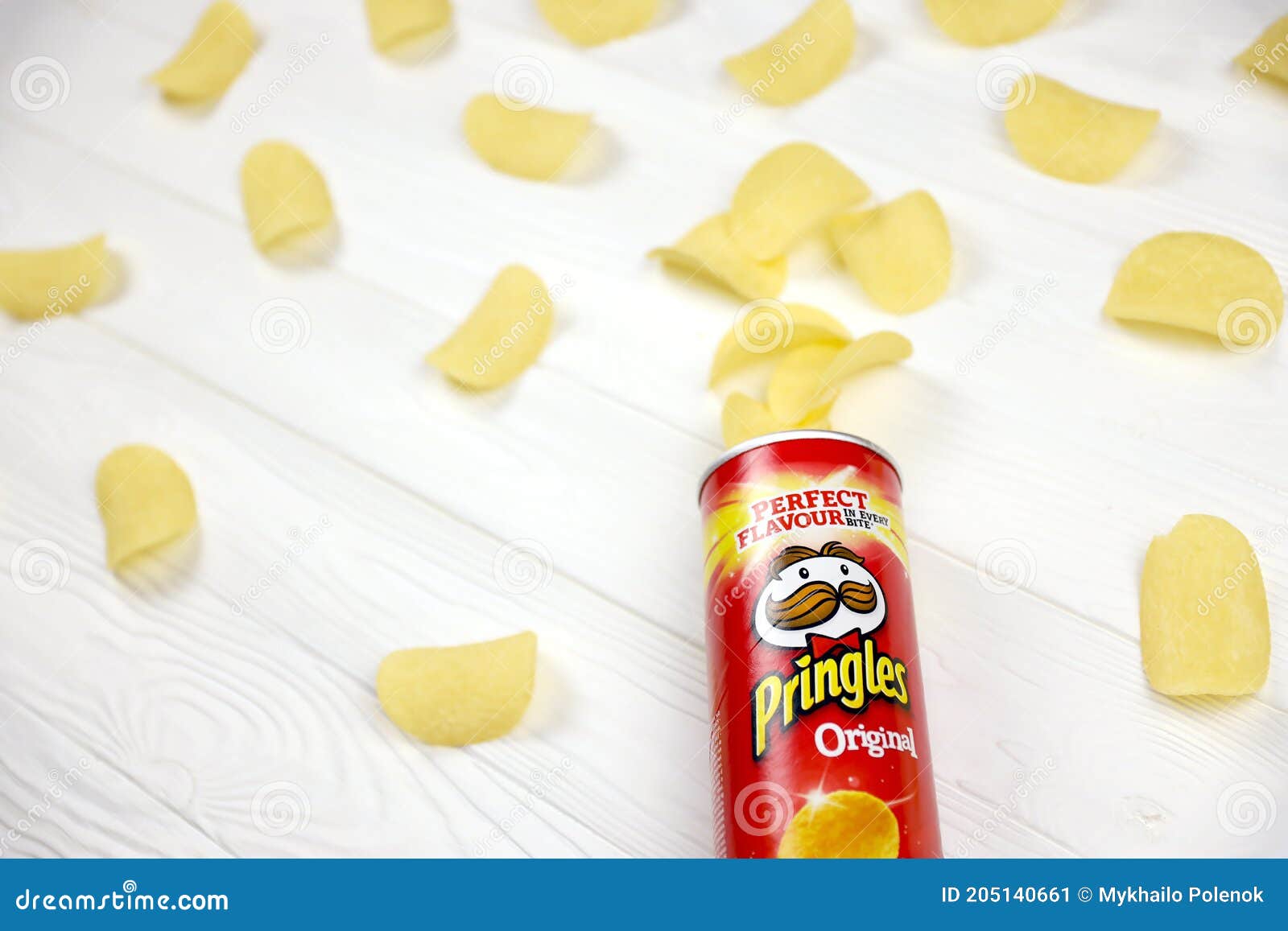 Pringles Original Flavour. Cardboard Tube Can with Pringles Potato
