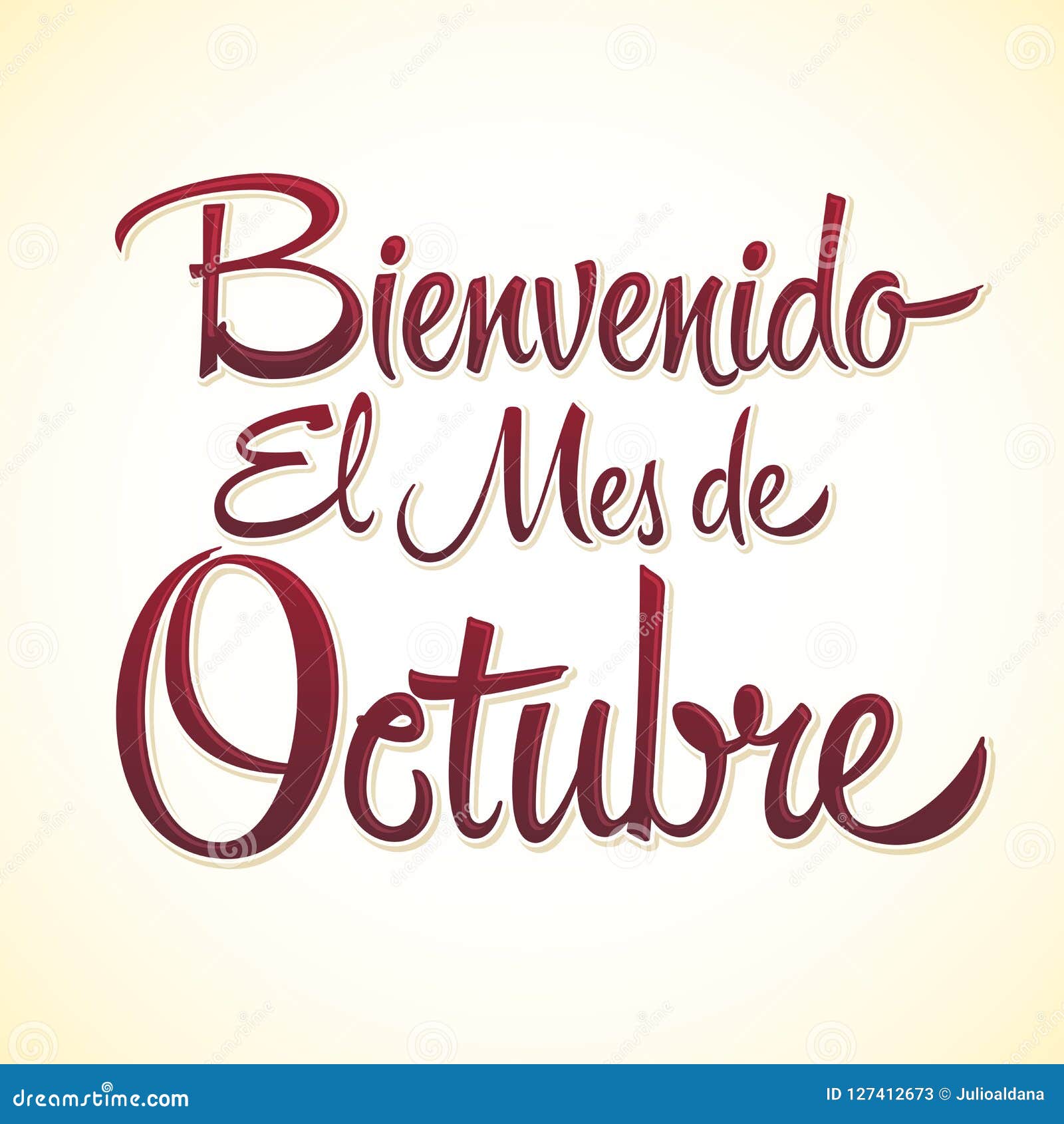 bienvenido el mes de octubre, welcome october spanish text