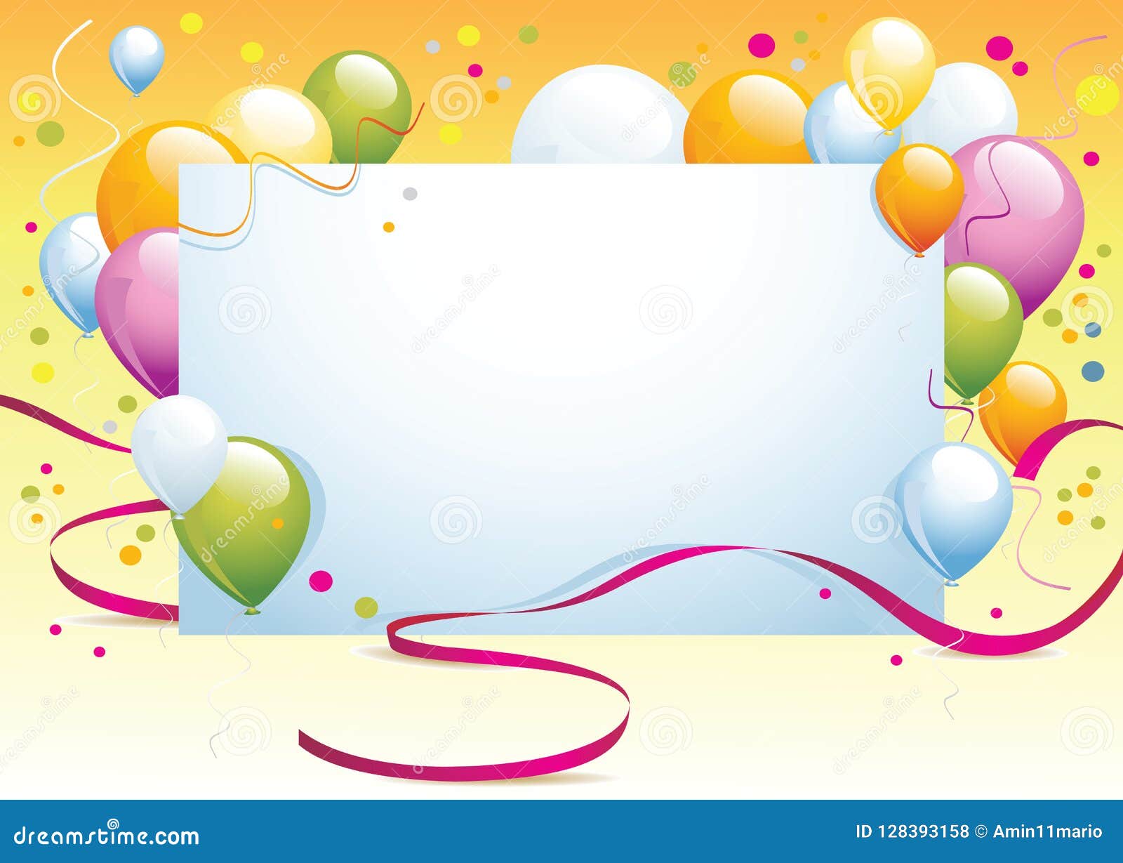 Colorful Balloons Birthday Greeting Cards Stock Illustration ...