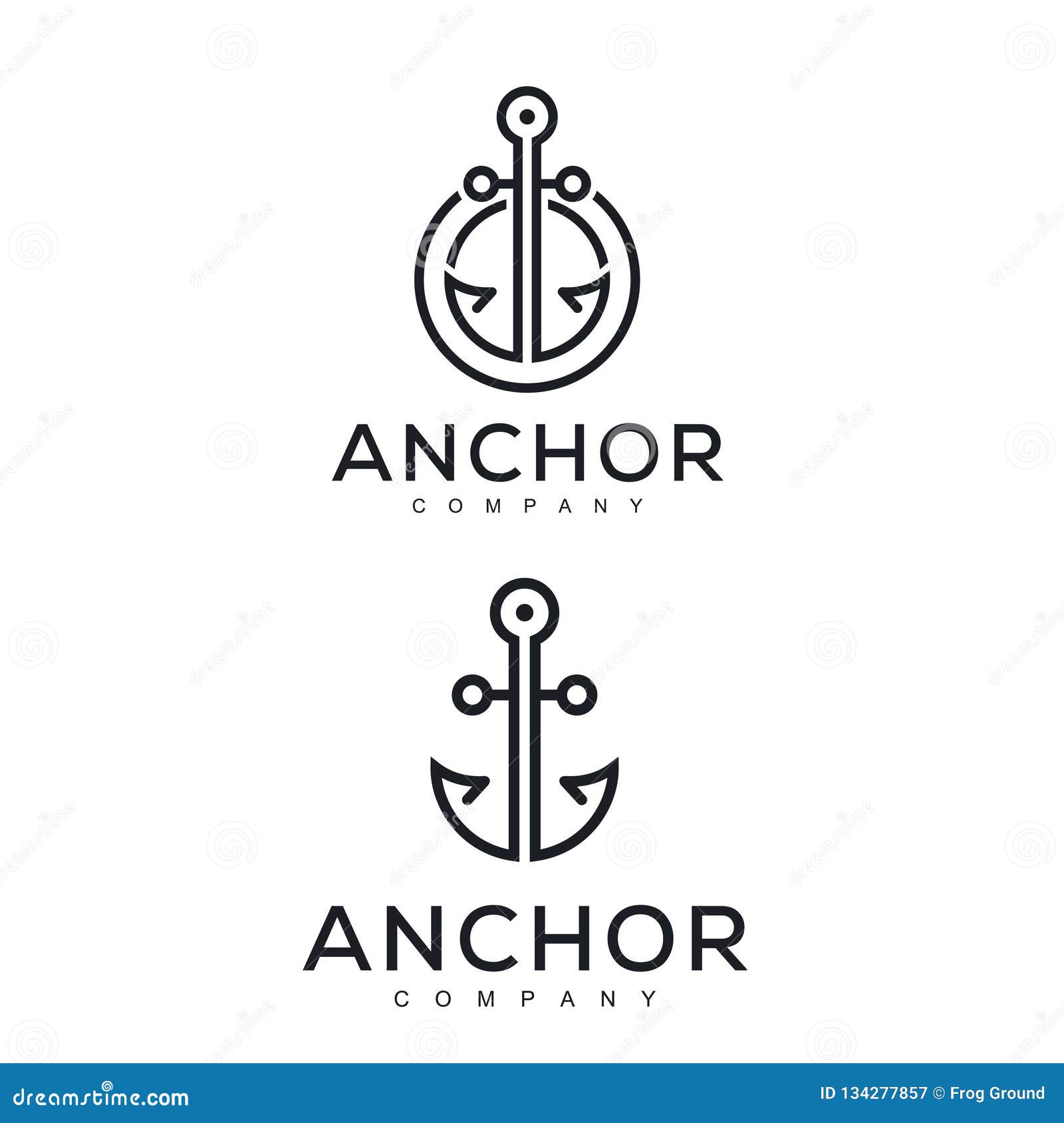 Line Art Anchor Logo Design Inspiration Vector Stock Illustration