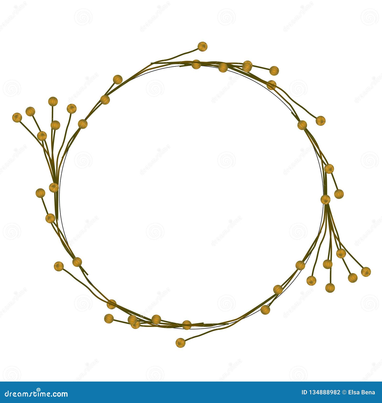 Flower Crown Floral Circle Simple Design For Wedding Invitation And Border Stock Illustration Illustration Of Circle Invitation 134888984