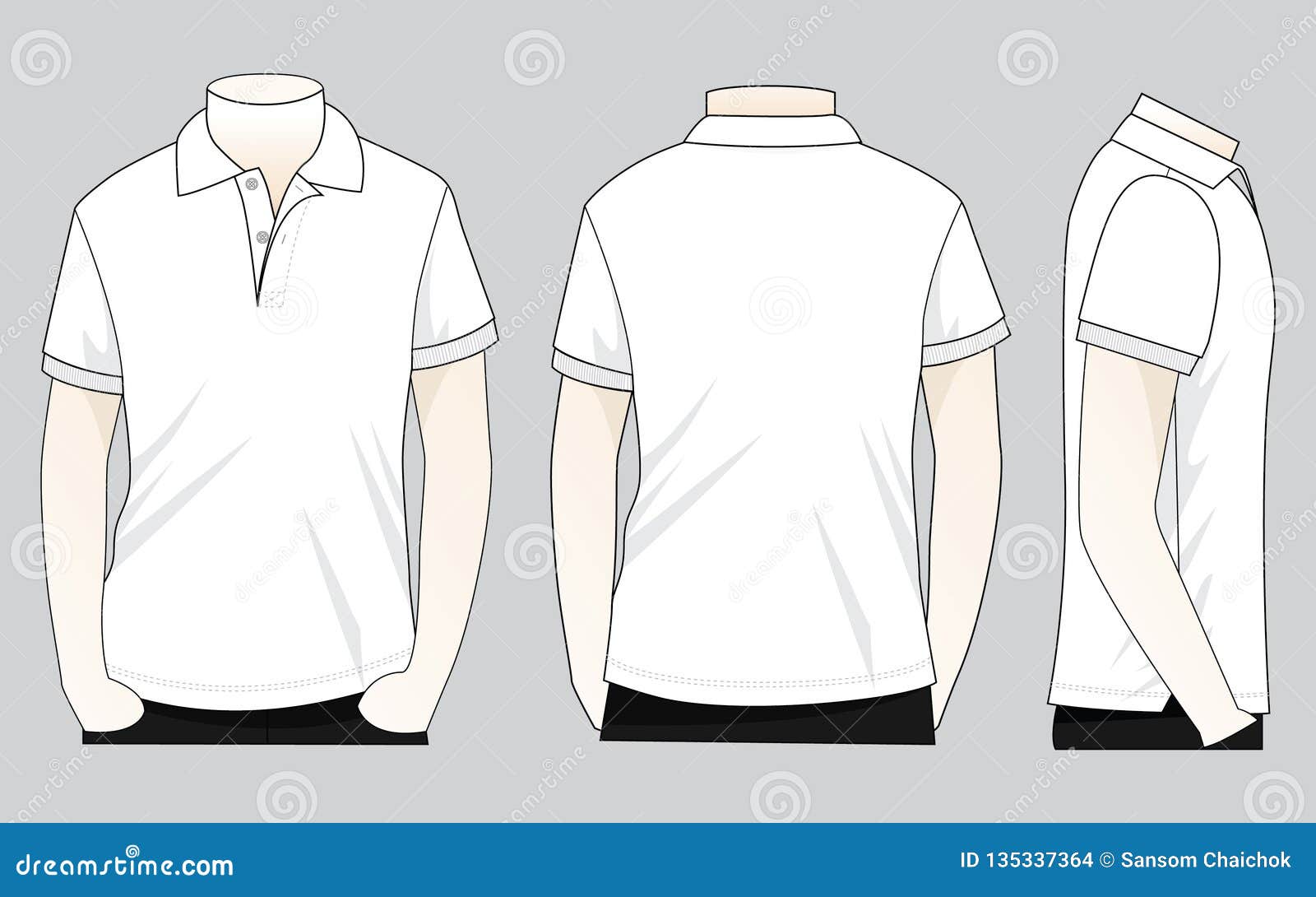 White Polo Shirt Vecor For Template Stock Illustration Illustration