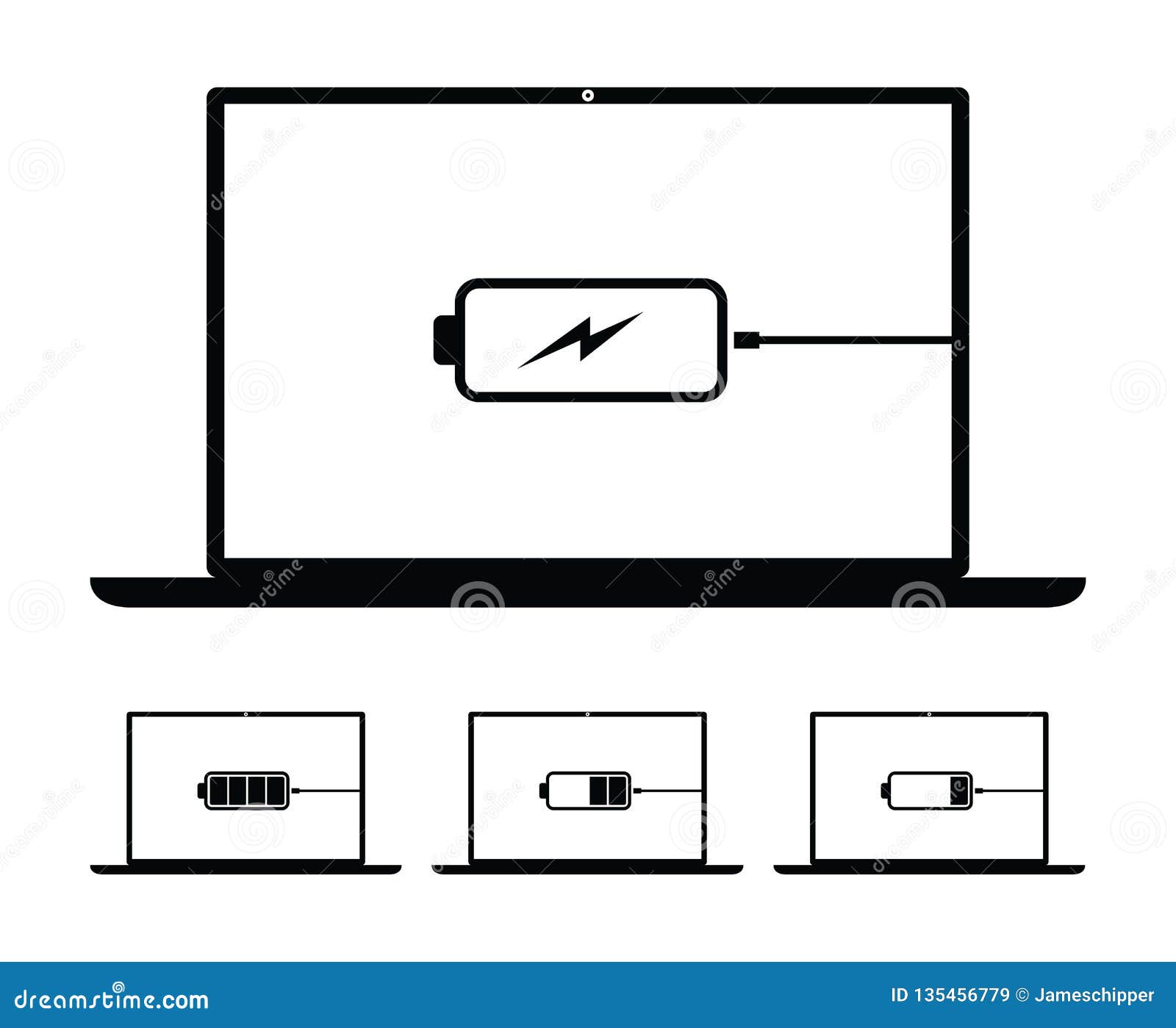 Computer Battery Charging Icon Stock Vector Illustration of laptop