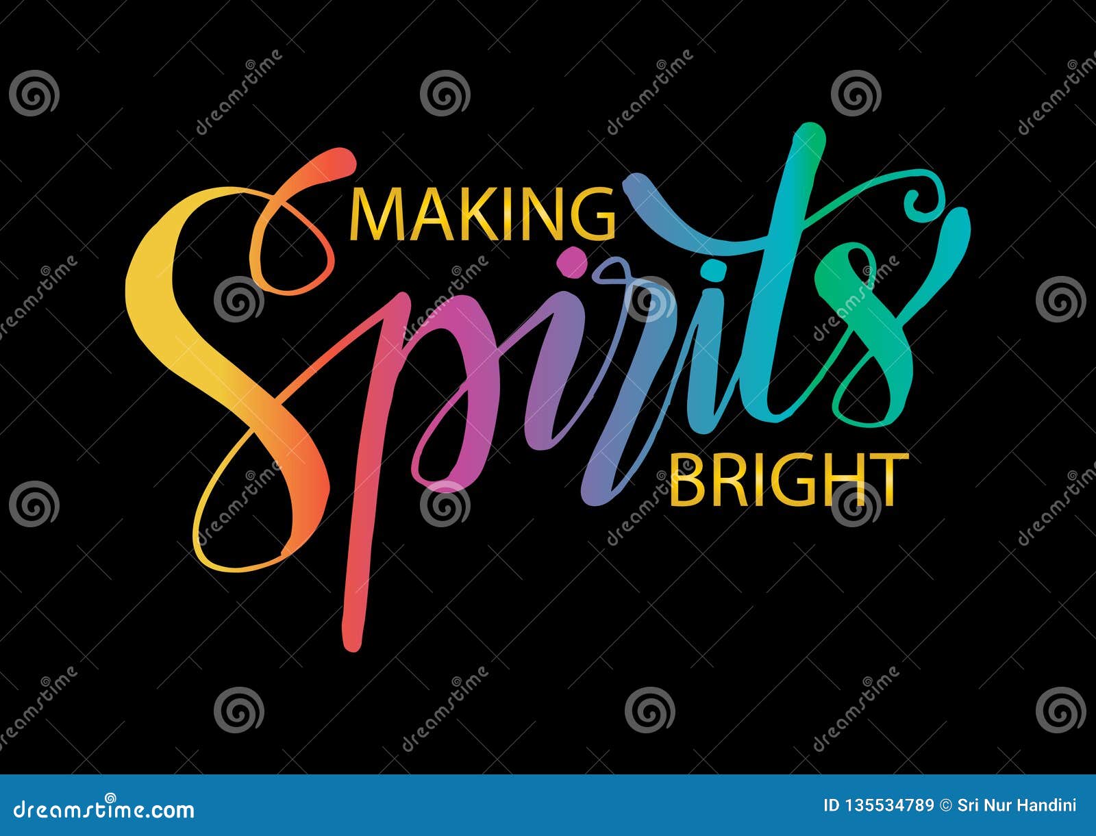 Making Spirits Bright Poster Or Card Cartoon Vector