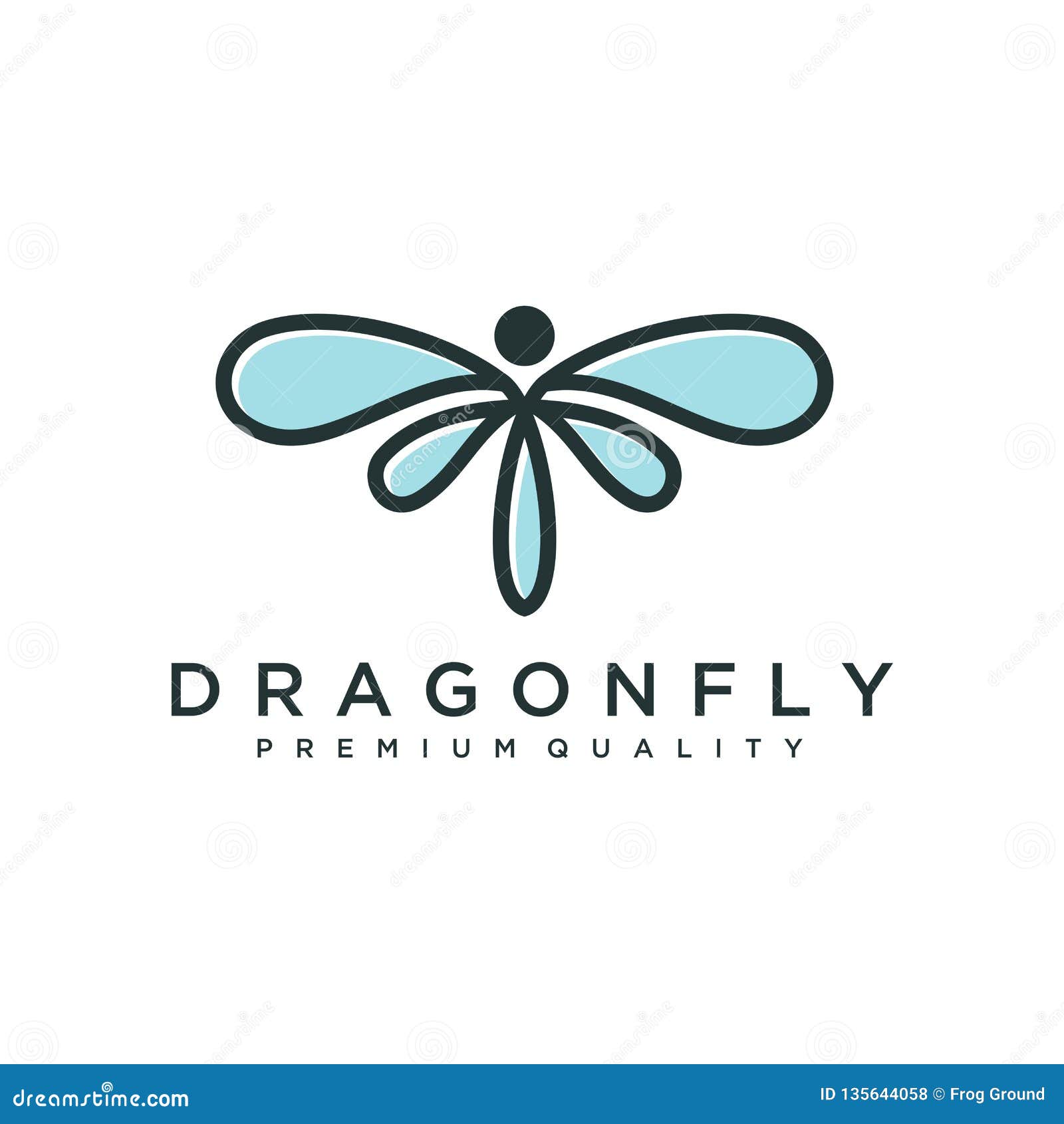 Unique Dragonfly Logo Template. Simple Shape and Color. Vector