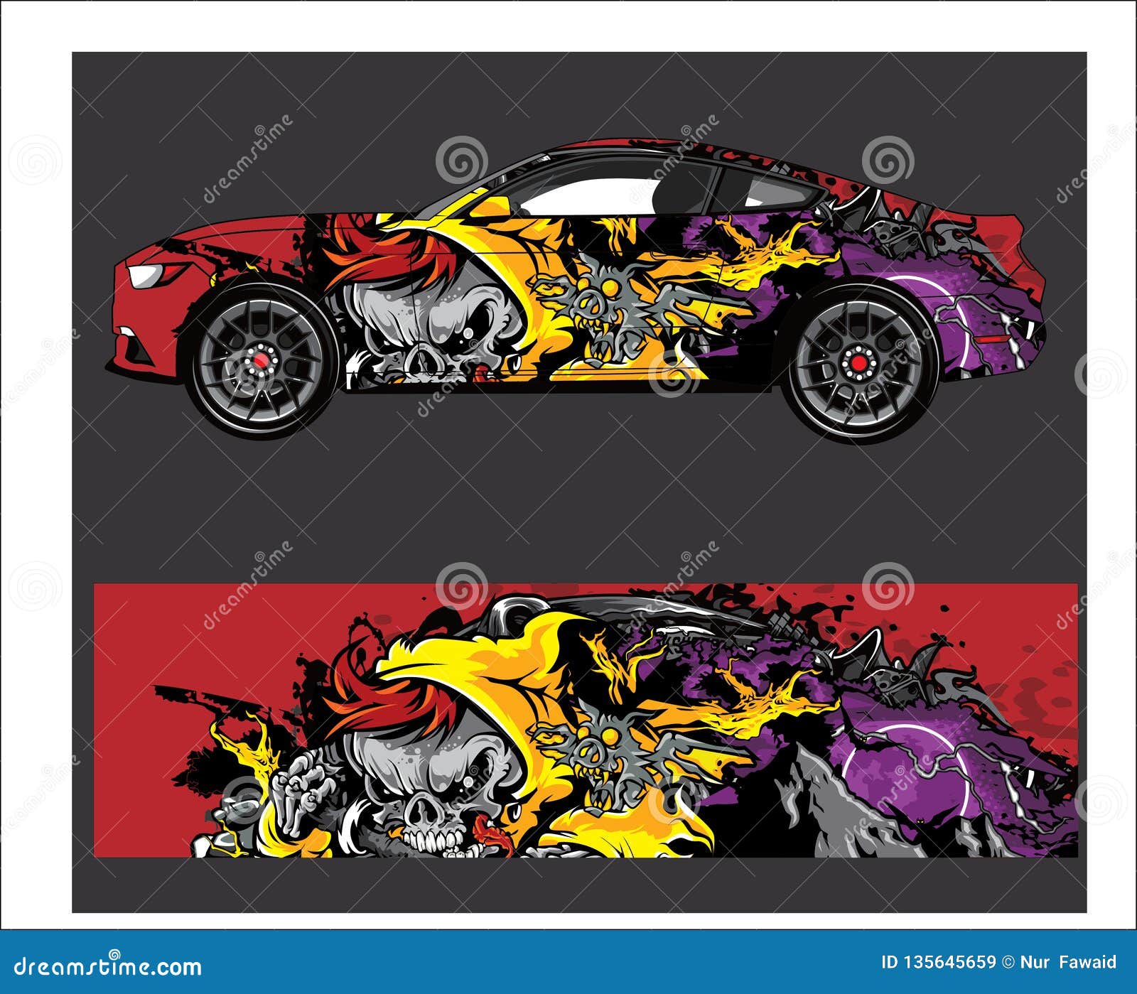 Car and Vehicle Abstract Racing Graphic Kit Background for Wrap and