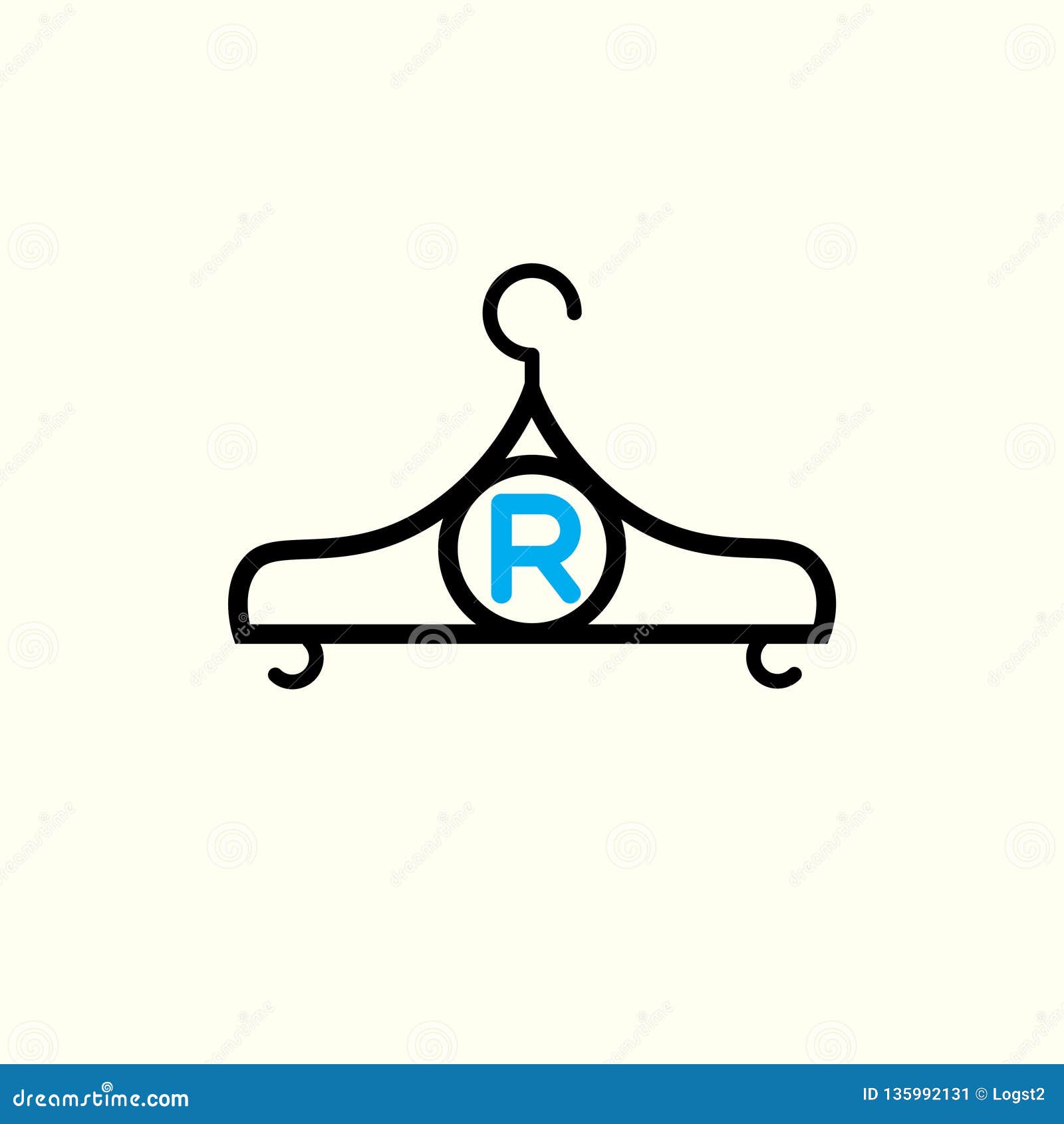 Fashion Vector Logo Clothes Hanger Logo Letter R Logo Tailor