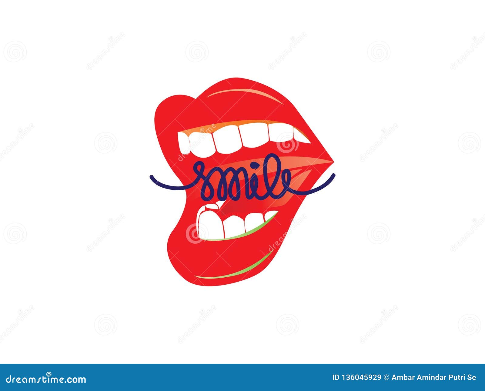 Smile, You Are Beautiful Russian Lettering, Vector Illustration With