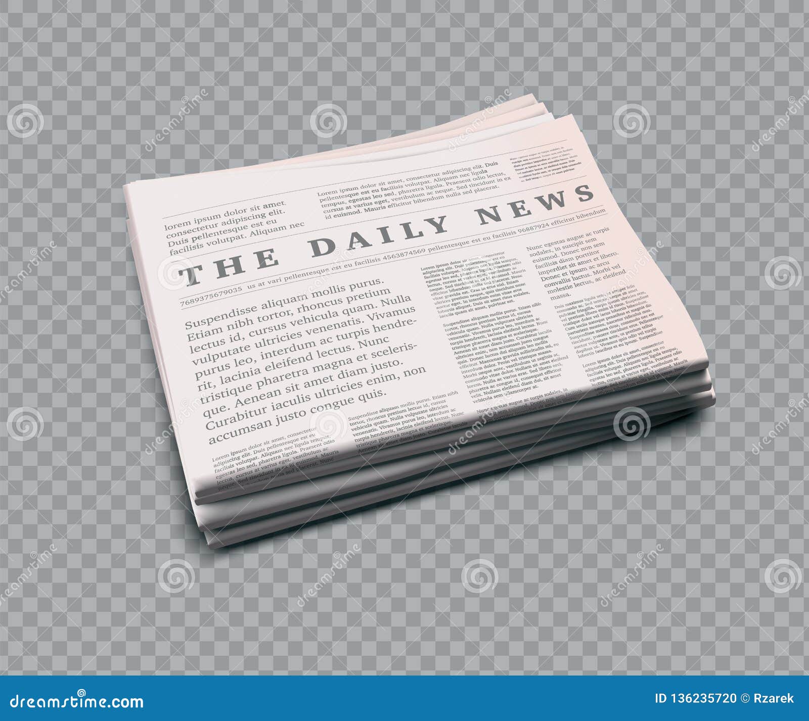 Vector Realistic Newspaper With Empty Space To Add Your Own Text And Pictures On Transparent Background Vector Stock Vector Illustration Of Journalism Press
