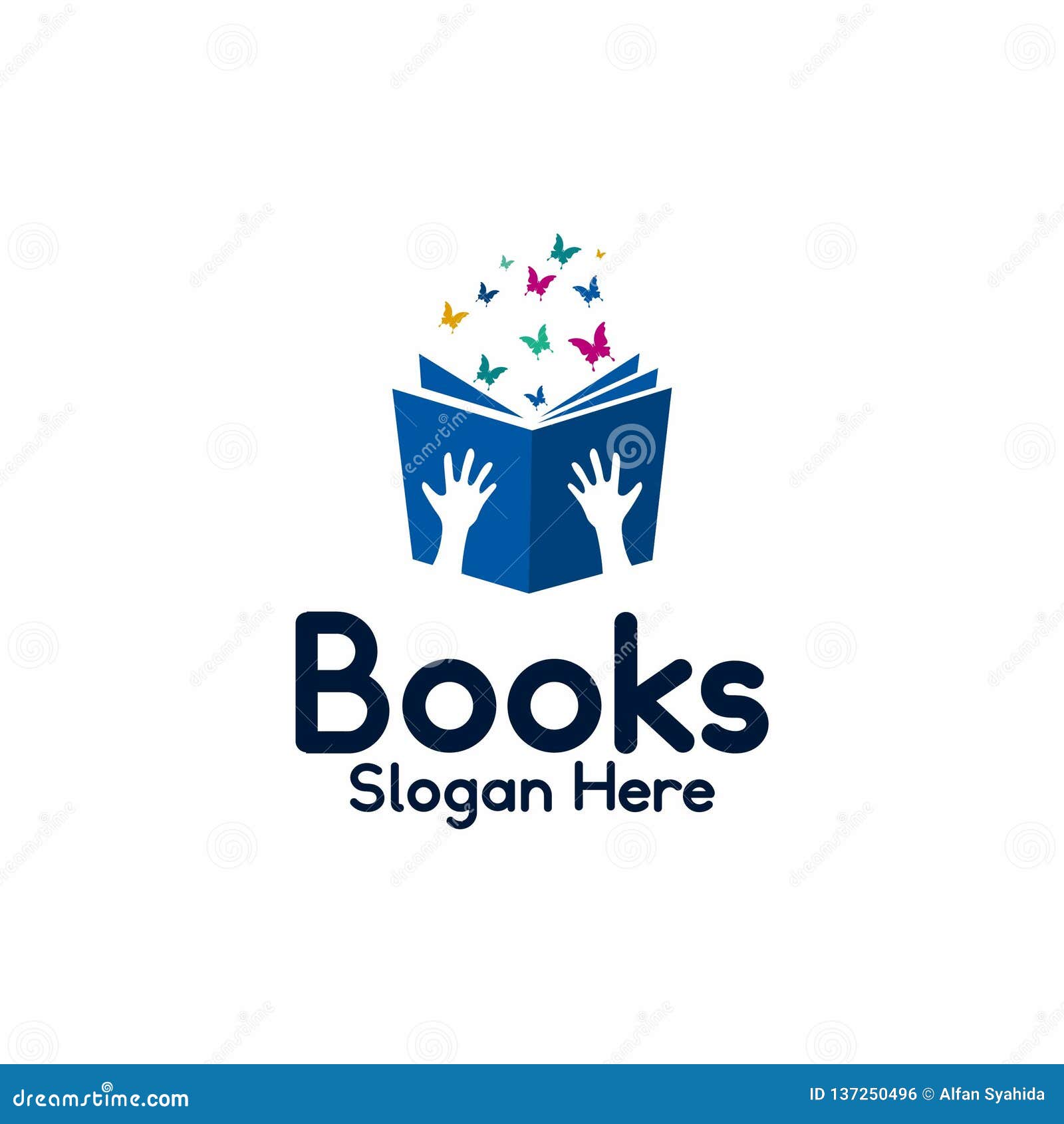 Funny Logo Template Design for Bookshops with a Reading and a Book. Vector  Illustration. - Vector Stock Illustration - Illustration of concept, online:  137250496