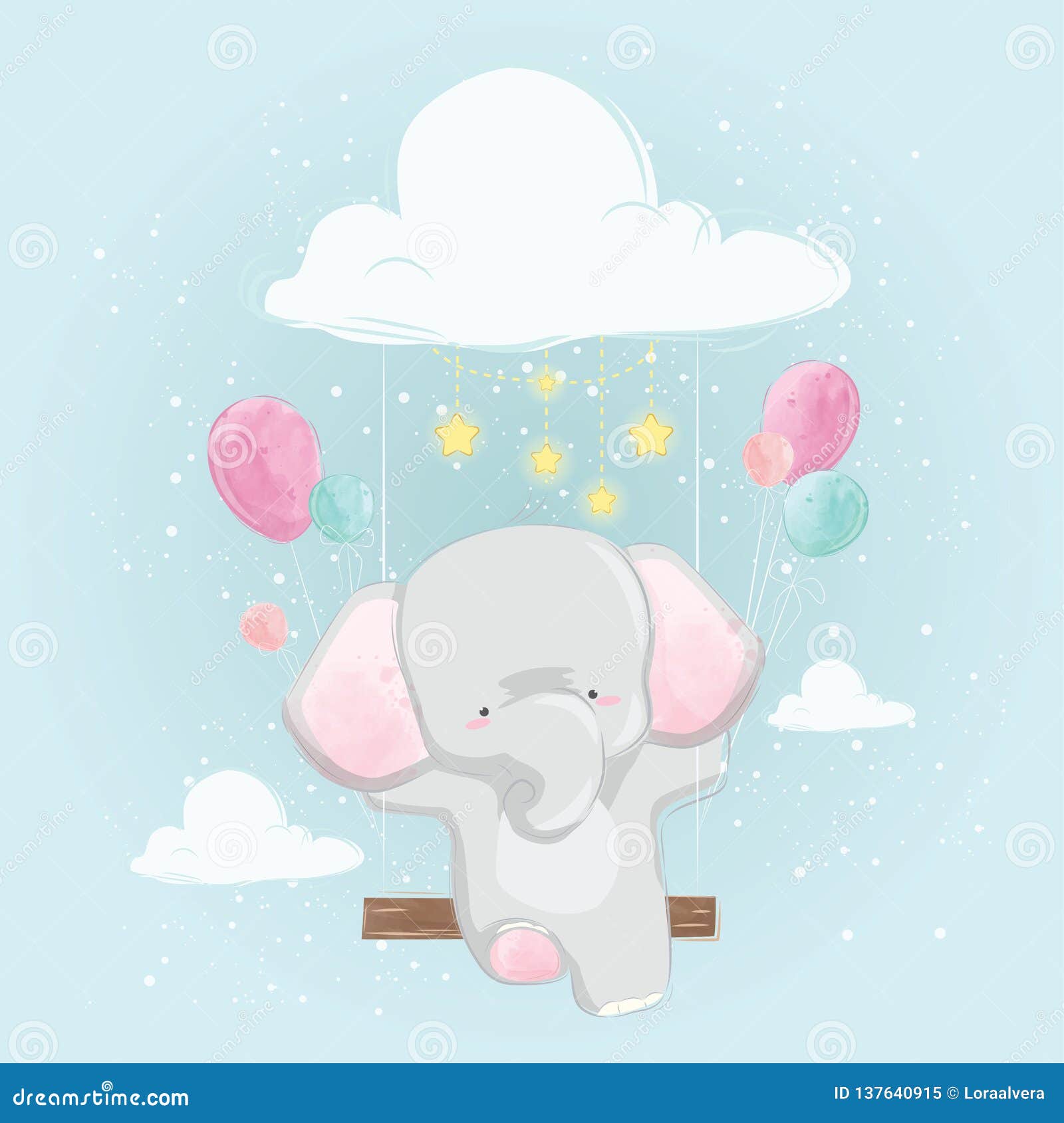 pink elephant baby swing