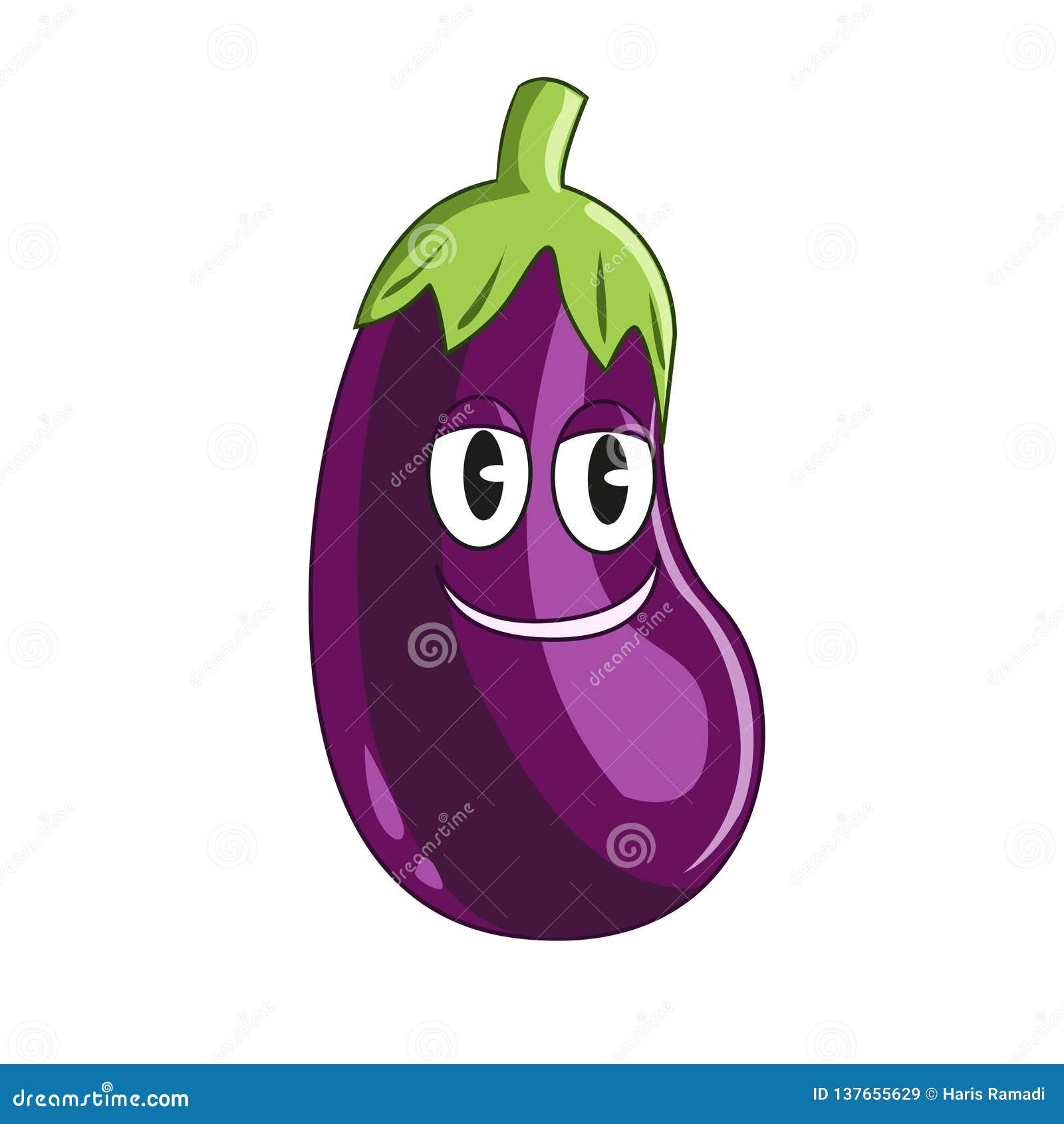 Cartoon Cute Eggplant Vegetable Vector for Everyone Stock Vector Illustration of drawing, cute