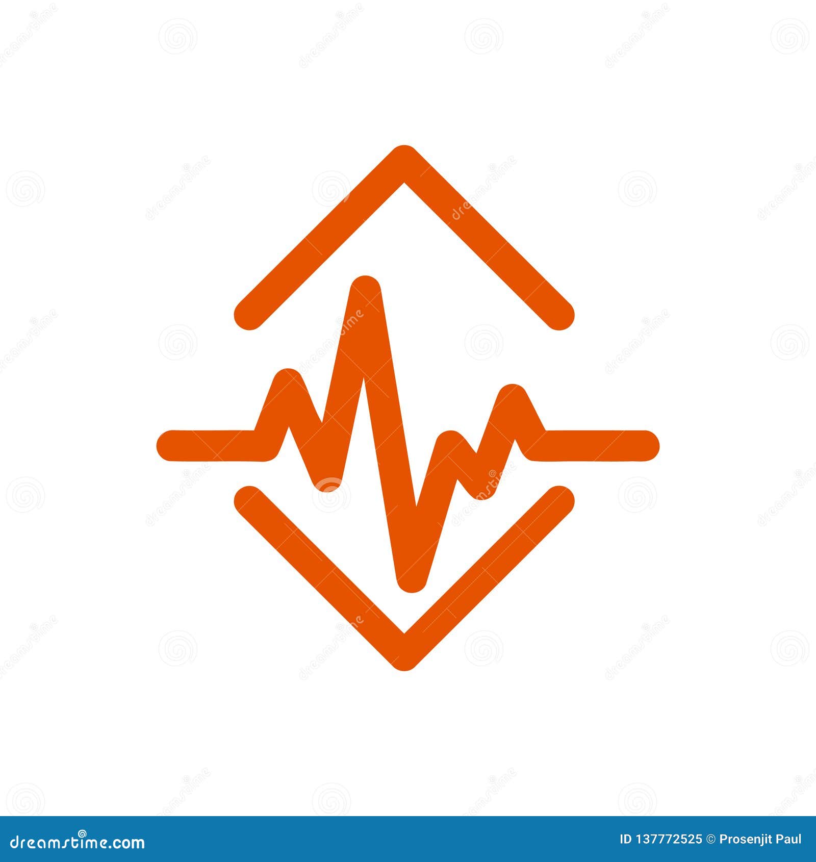 Pulse, Heartbeat, Rate, Heart, Love, Medical Orange Icon Stock