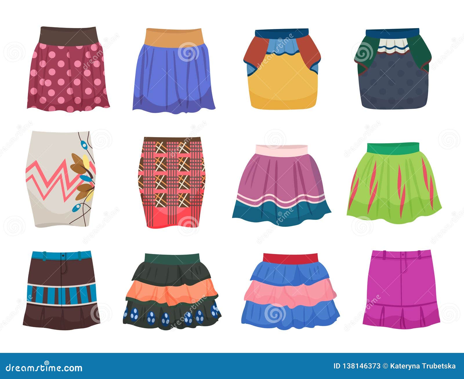 A Set Of Skirts Cartoon Vector 25943447