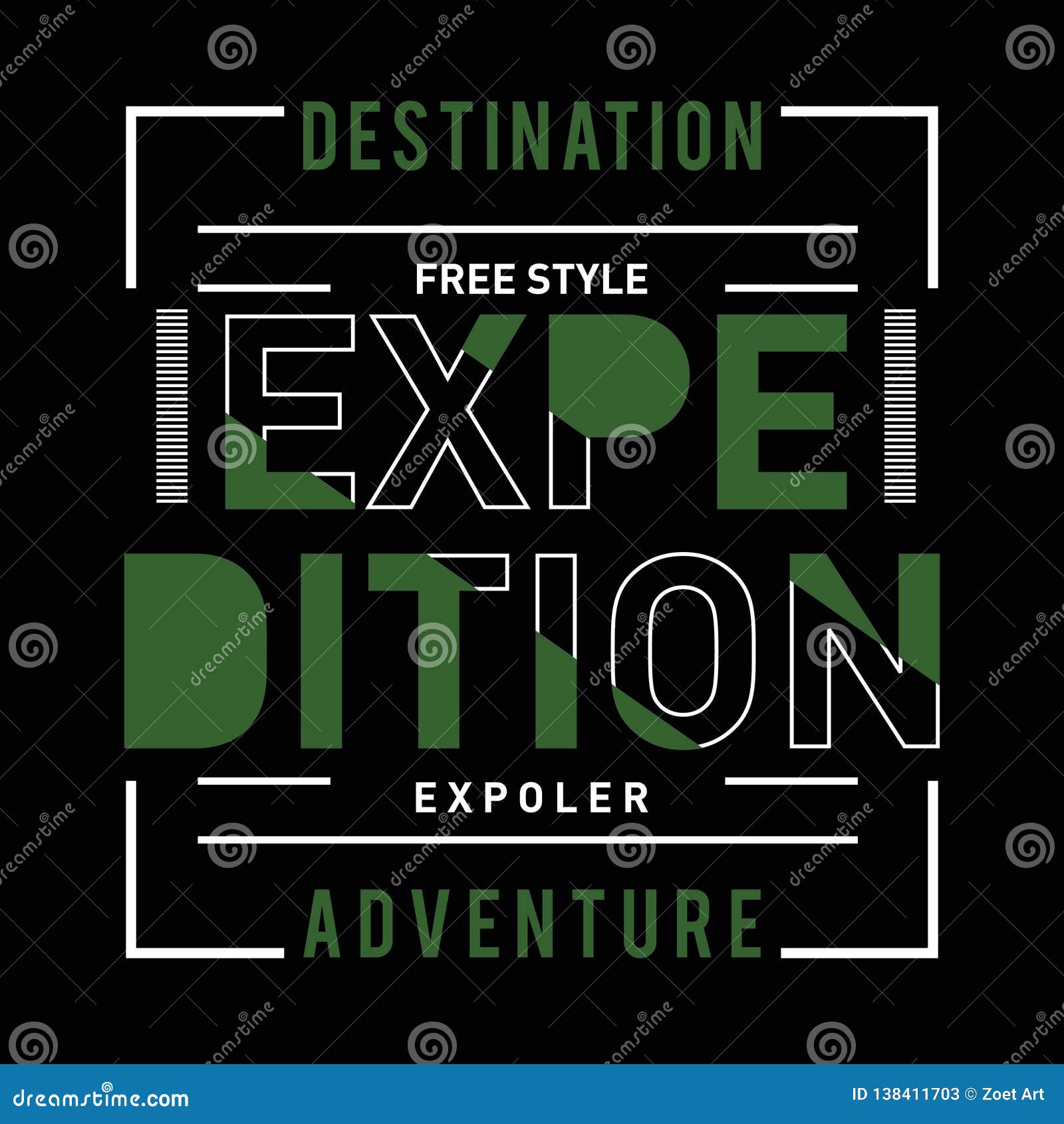 Vintage Expedition Adventure Nature Typography Design Stock Vector