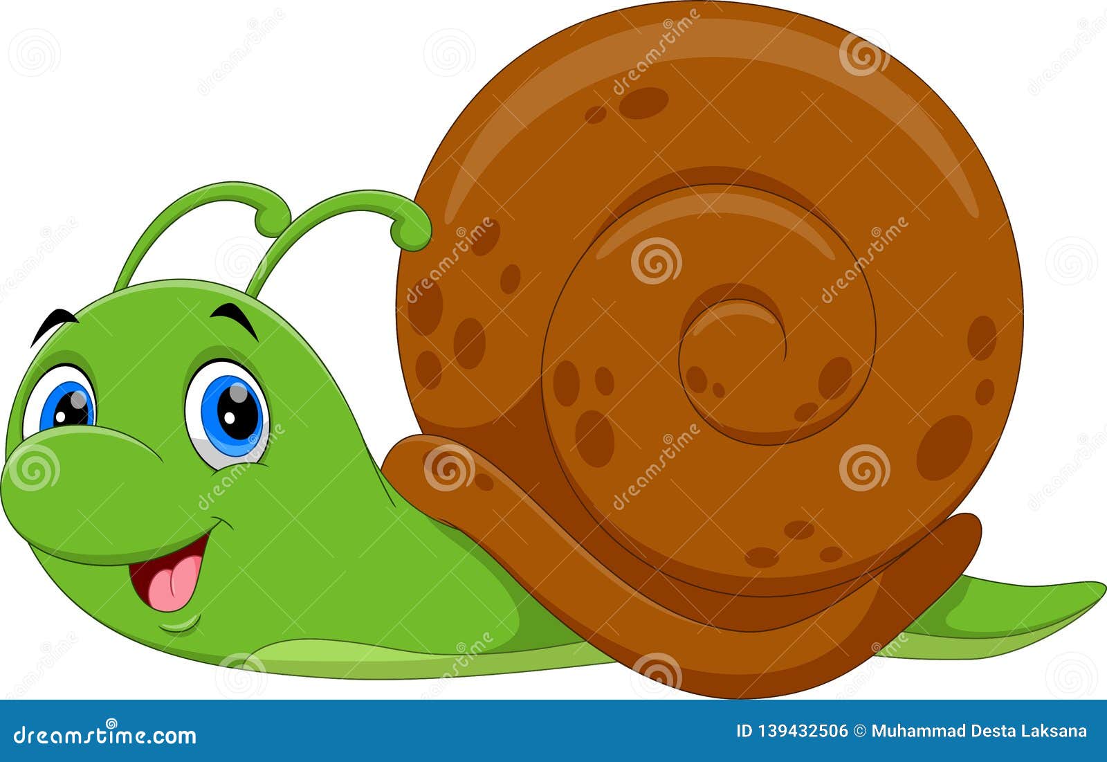 Illustration of Cute Snail Cartoon Running Stock Illustration