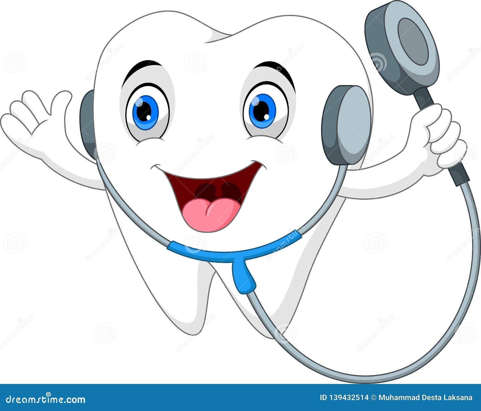 Tooth with Stethoscope Cartoon Stock Illustration - Illustration of laugh,  medic: 139432514