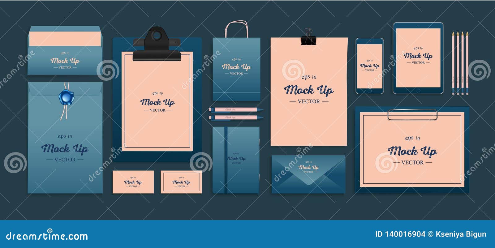 Download Realistic Branding Mockup Set Corporate Identity Mockup Stock Vector Illustration Of Empty Company 140016904 PSD Mockup Templates