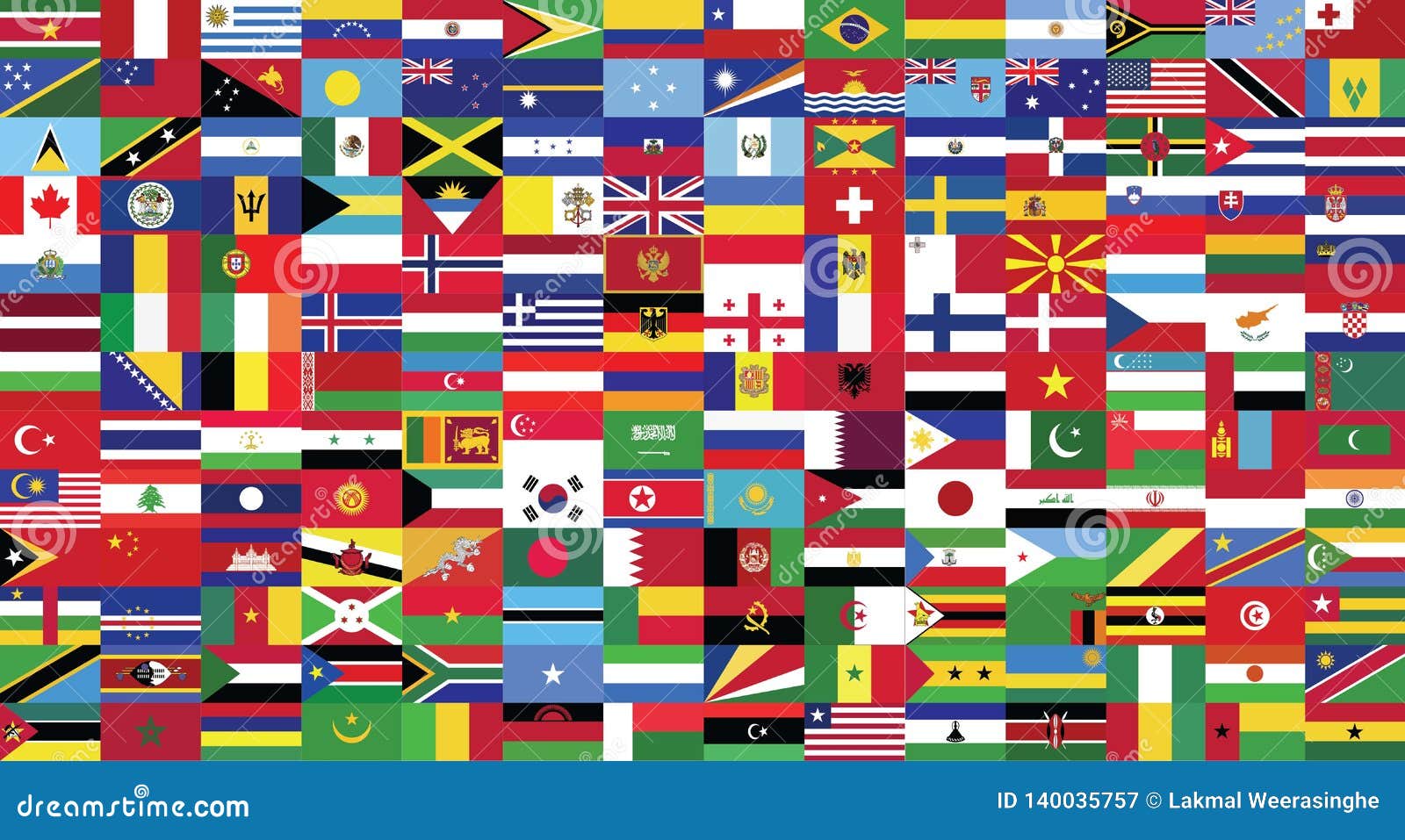 World Countries Flags Collection Drawing by Illustration Stock Vector