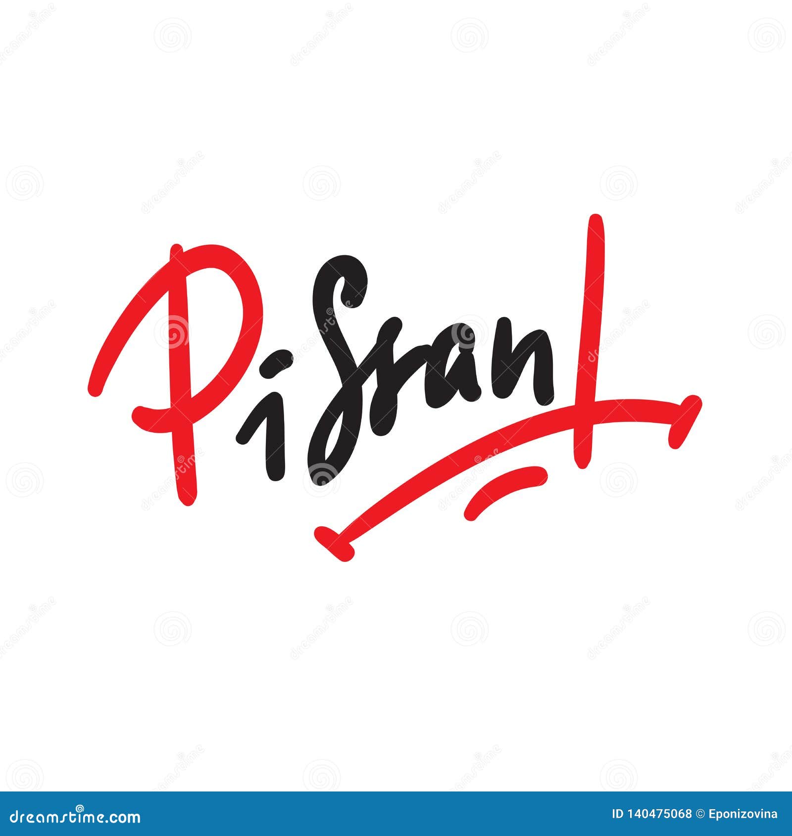 Pissant Hand Drawn Lettering, Urban Dictionary, Vulgar Slang. Print
