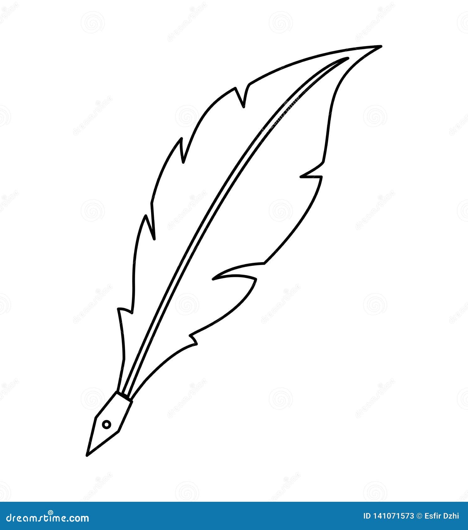 Download Feather Line Pen Icon Silhouette Vector Illustration ...