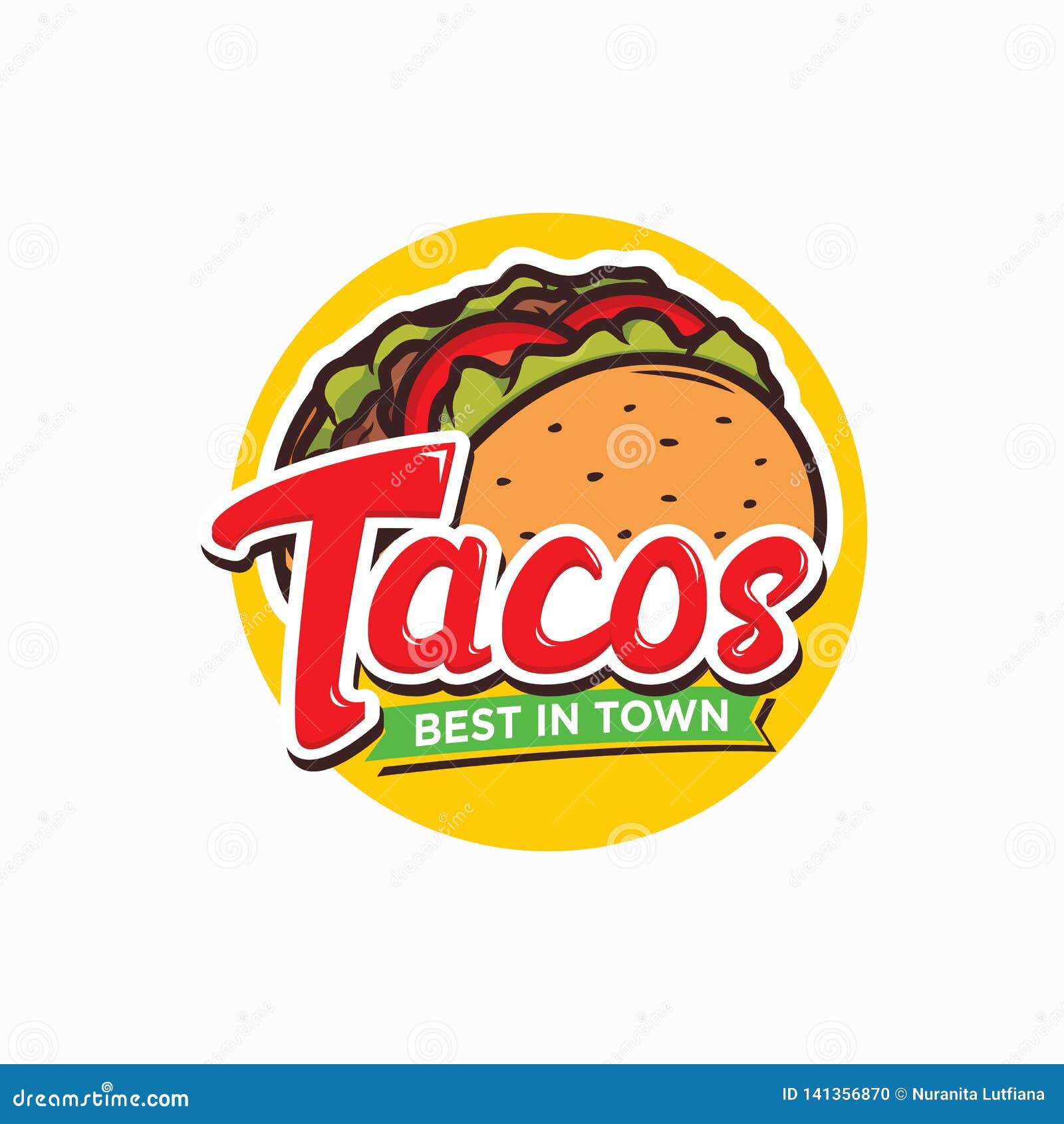 Tacos Logo Design Isolated On White Background Vector Illustration