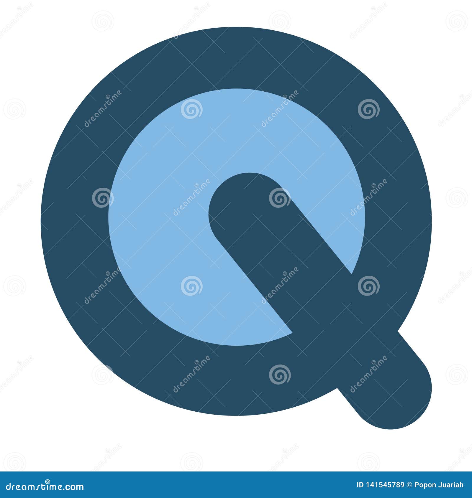 Logo blue with q letter stock vector. Illustration of marketing 141545789