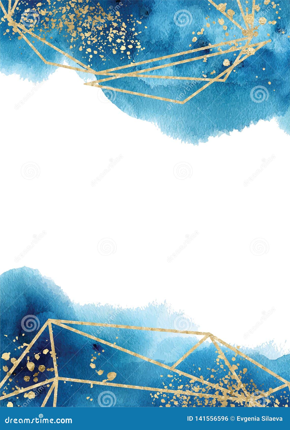 Watercolor Abstract Aquamarine, Background, Watercolour Blue and Gold  Texture Vector Illustration Stock Vector - Illustration of border, grunge:  141556596