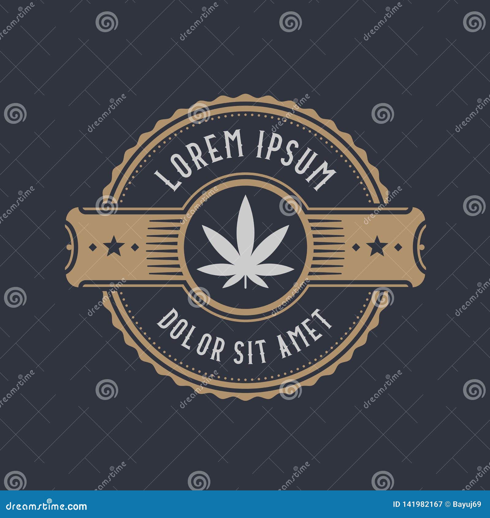 Brand Identity Design Symbol of Marijuana Stock Vector Illustration