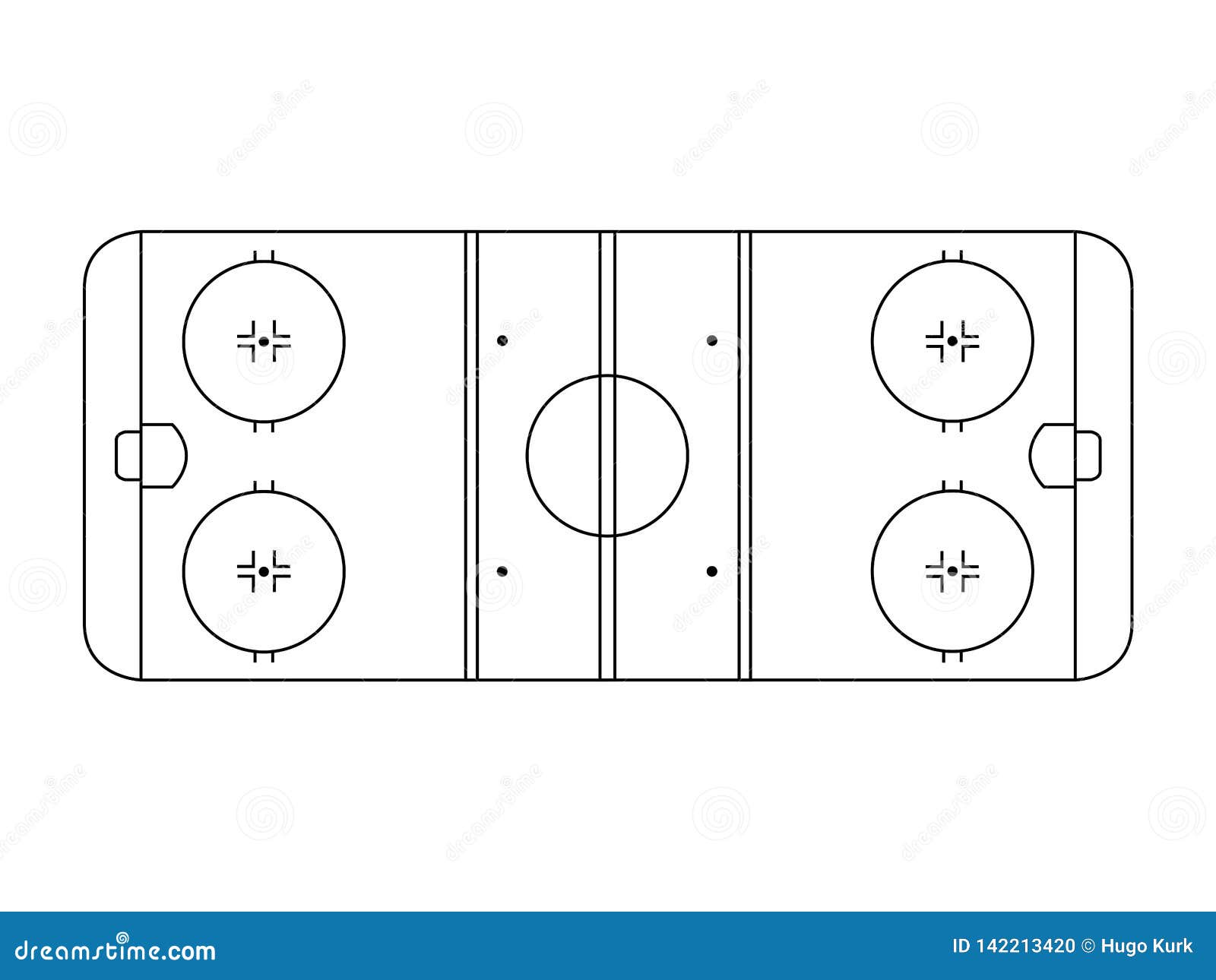 Ice hockey rink stock vector. Illustration of black 142213420
