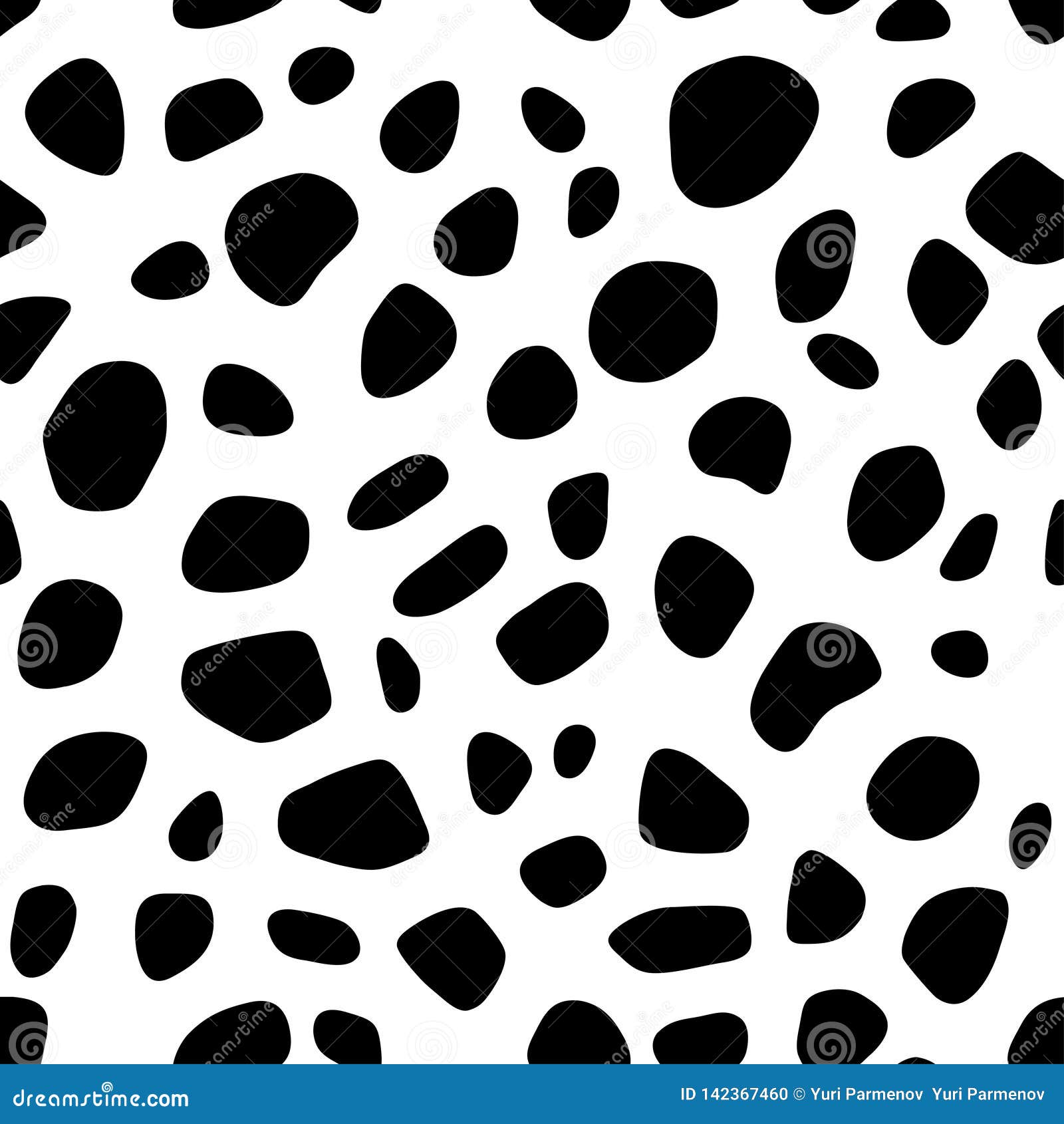 Seamless pattern of dalmatian spots Royalty Free Vector