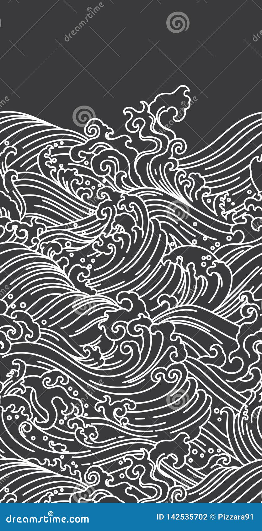 Traditional Japanese wave pattern vector Luxury oriental style wallpaper  Hand drawn line arts design for prints fabric poster and wallpaper Stock  Vector  Adobe Stock