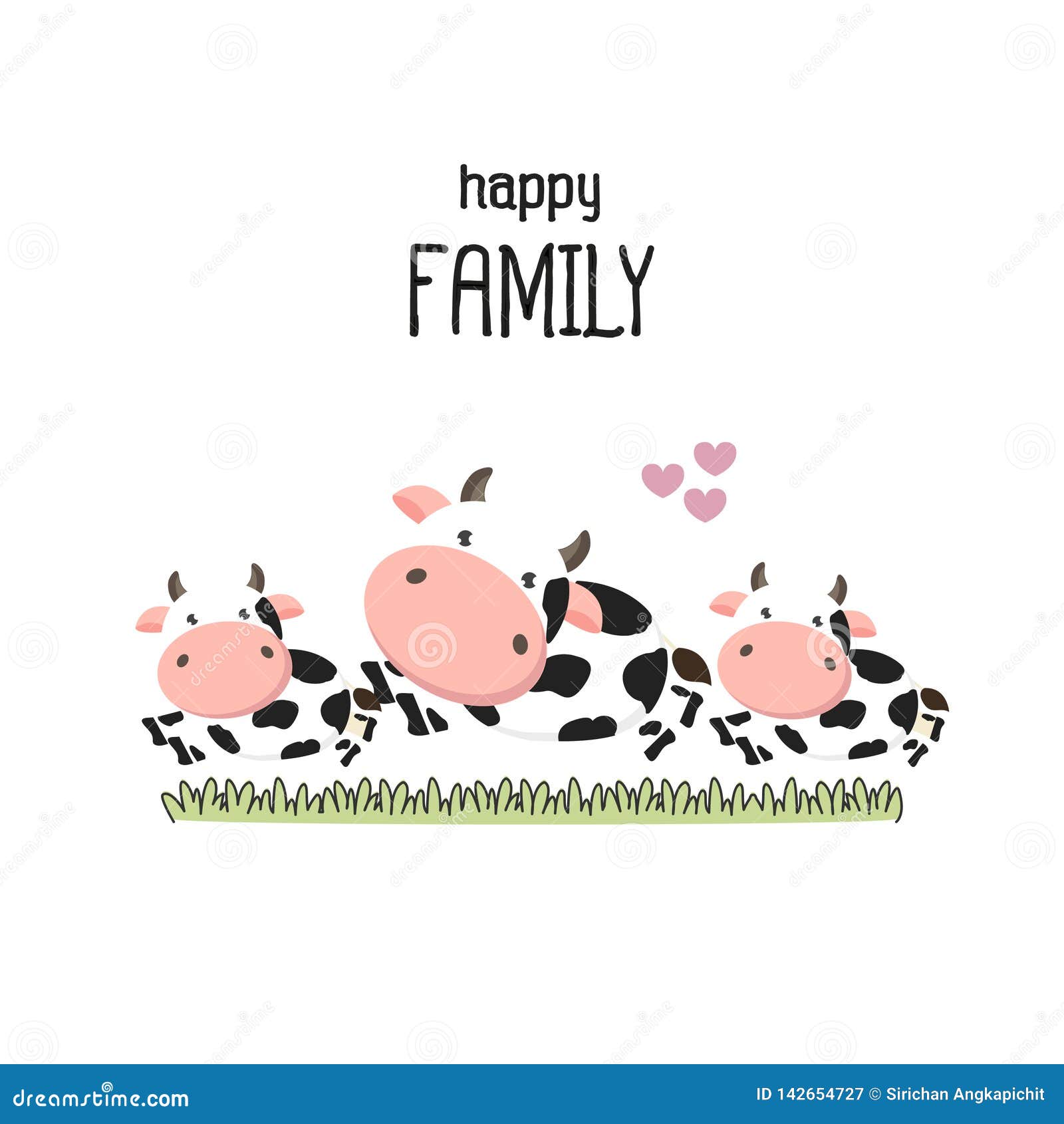 Download Cute Cow Family Father Mother And Baby. Stock Vector ...