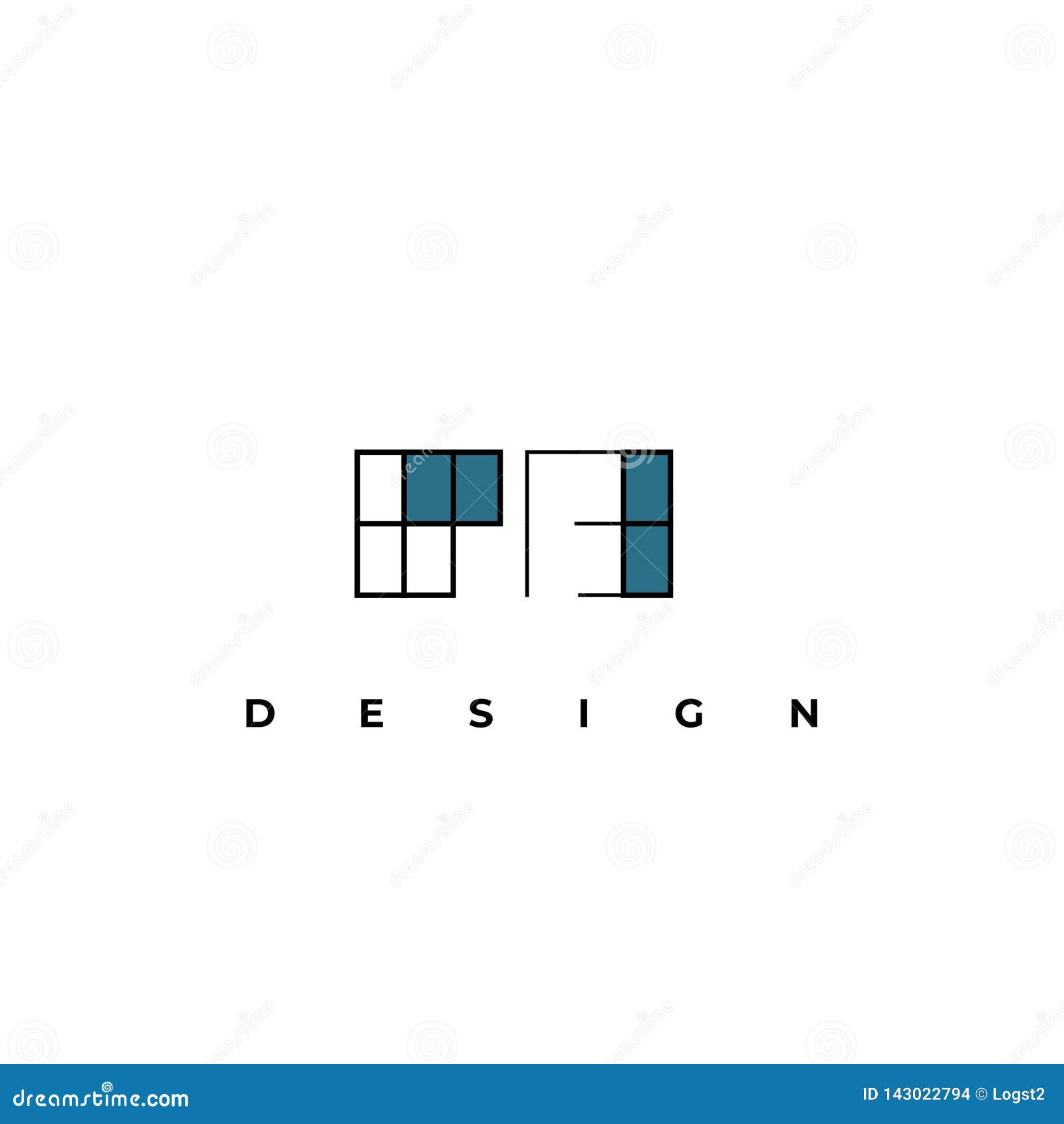 Interior Design Logo Vector Linear Design Emblem Stock