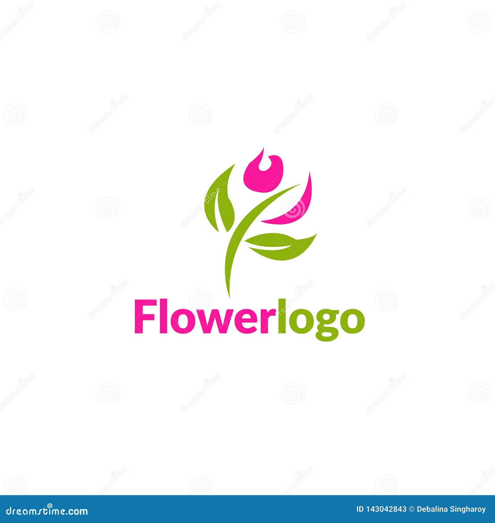 Creative Pink Flower Logo Design Stock Vector Illustration Stock