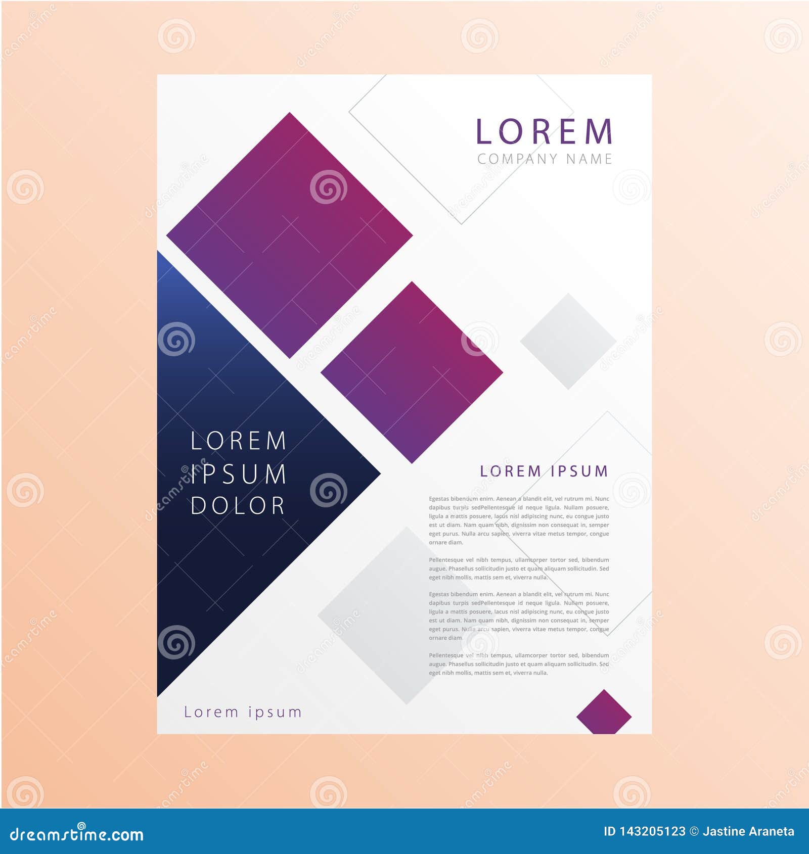 Elegant Flyer Design Template Stock Vector Illustration Of Purple Simple