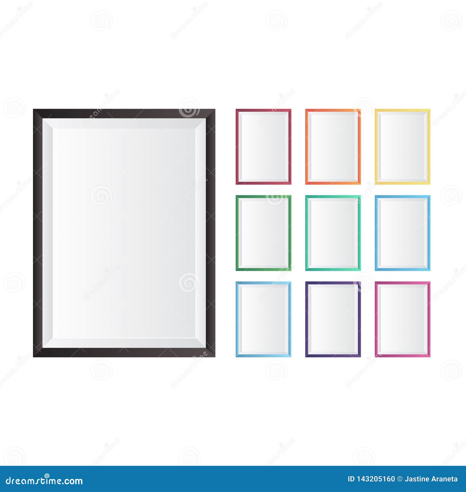 Set of Colorful Picture Frame Design Stock Photo Image of background