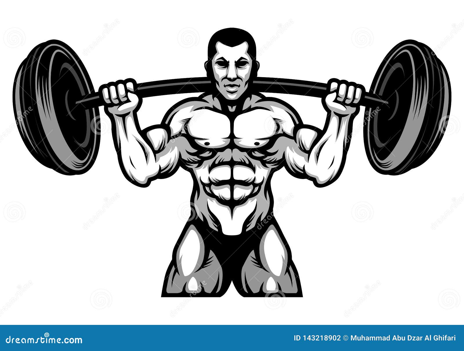 Strong Man Powerlifting Cartoon Vector 86101297