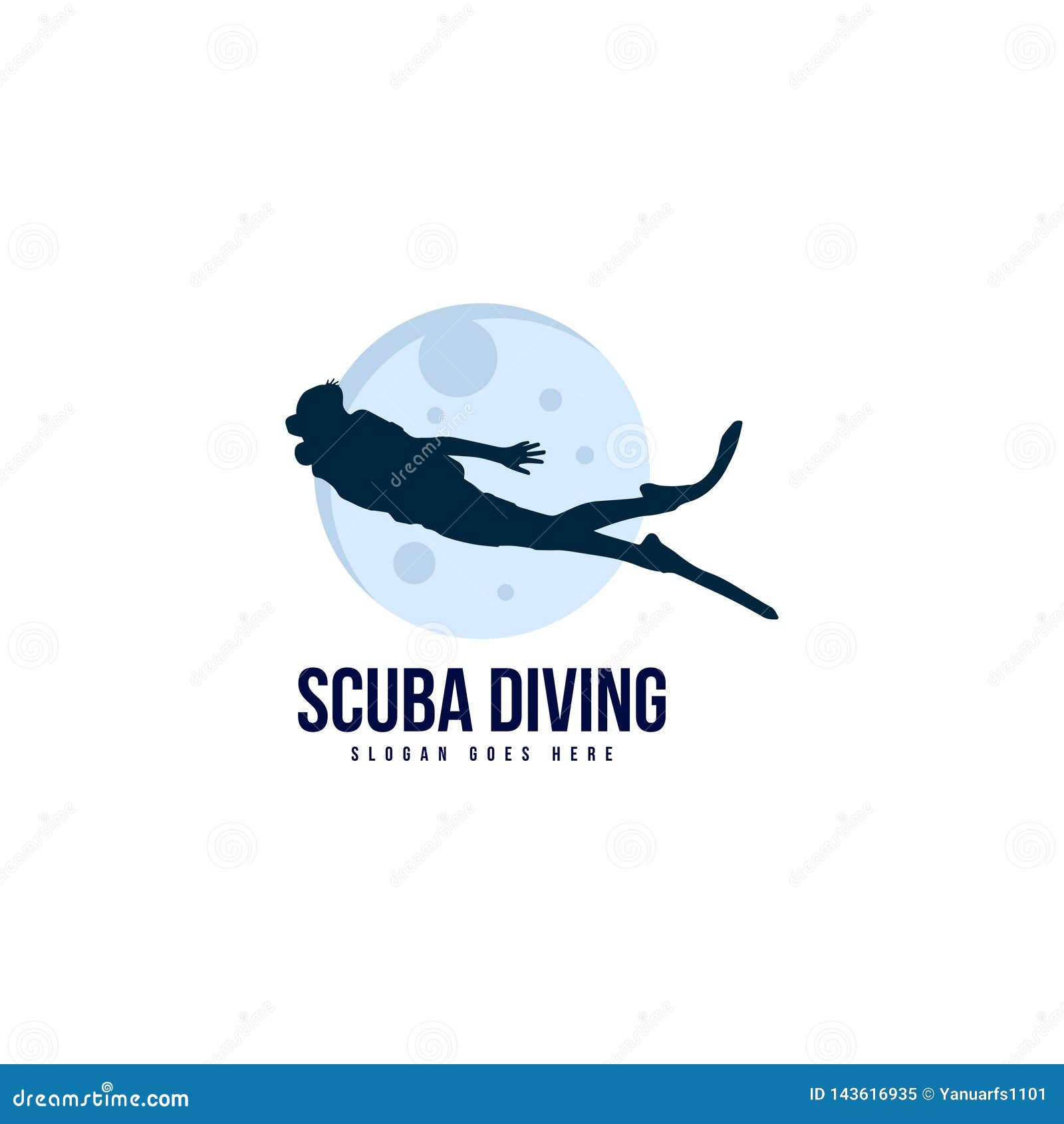 Scuba Diving Logo Template Vector. Diver Logo Concept Stock Vector
