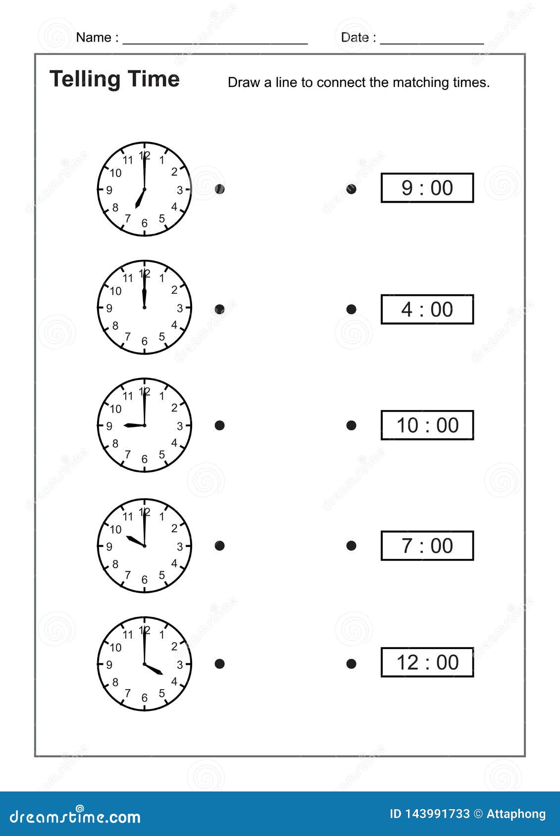 telling time telling the time practice for children time worksheets for learning to tell time game time worksheets stock vector illustration of practice hand 143991733