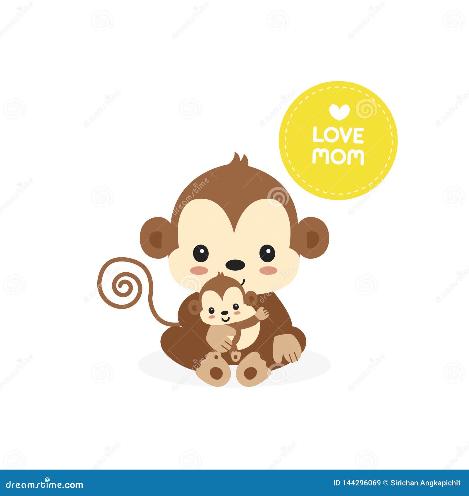 Illustration Of Mom And Baby Monkey Cartoon For Mother S Day Greeting Card Stock Vector Illustration Of Child Cartoon