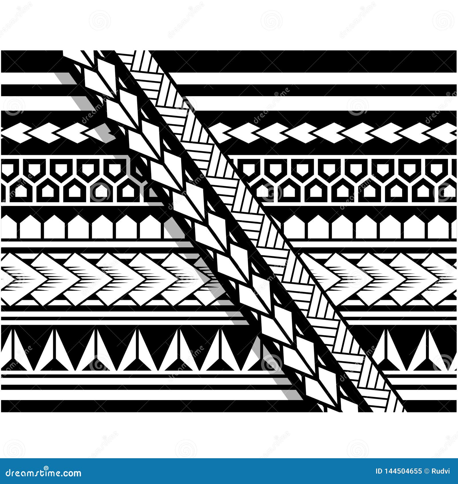 Polynesian Tribal Tattoo Designs Polynesian Armband Or Forearm Make A Stencil Tattoo Design Tribe Border Stock Vector Illustration Of Sleeve Ornament 144504655