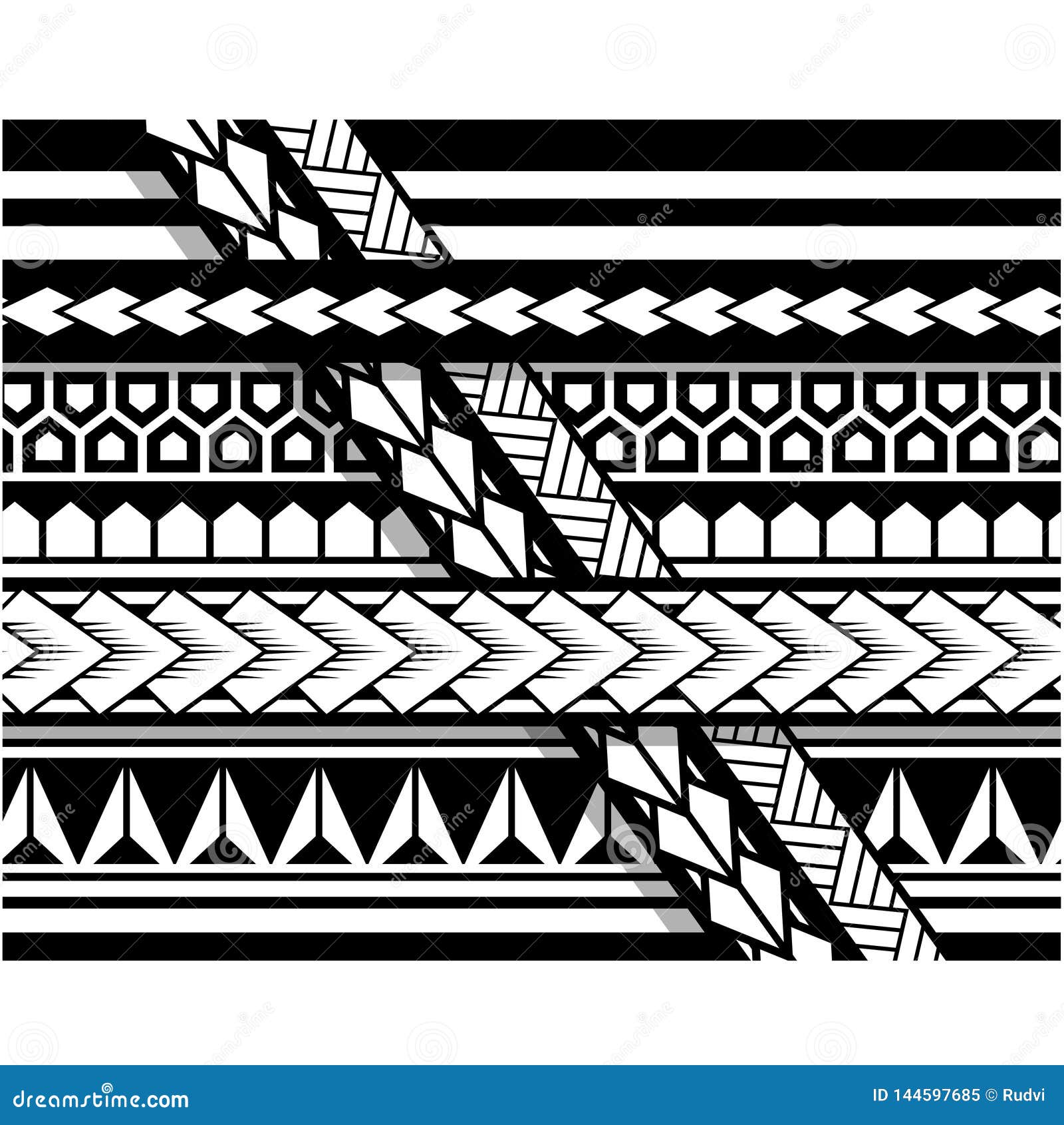 Polynesian Tribal Tattoo Designs Polynesian Armband Or Forearm Make A Stencil Tattoo Design Tribe Border Stock Vector Illustration Of Vector Design