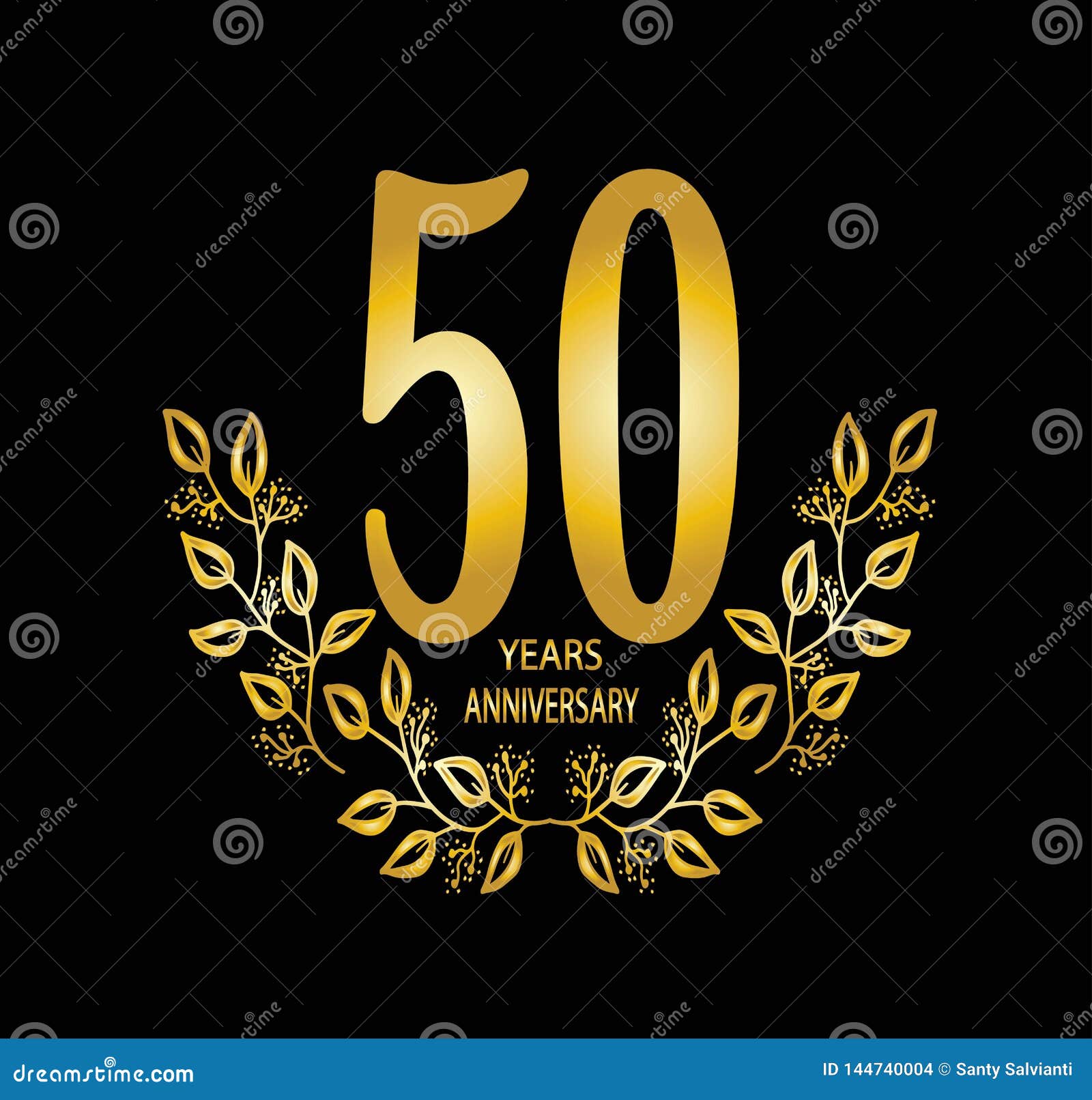 50 Year Anniversary Celebration Card - Vector Illustration Stock ...