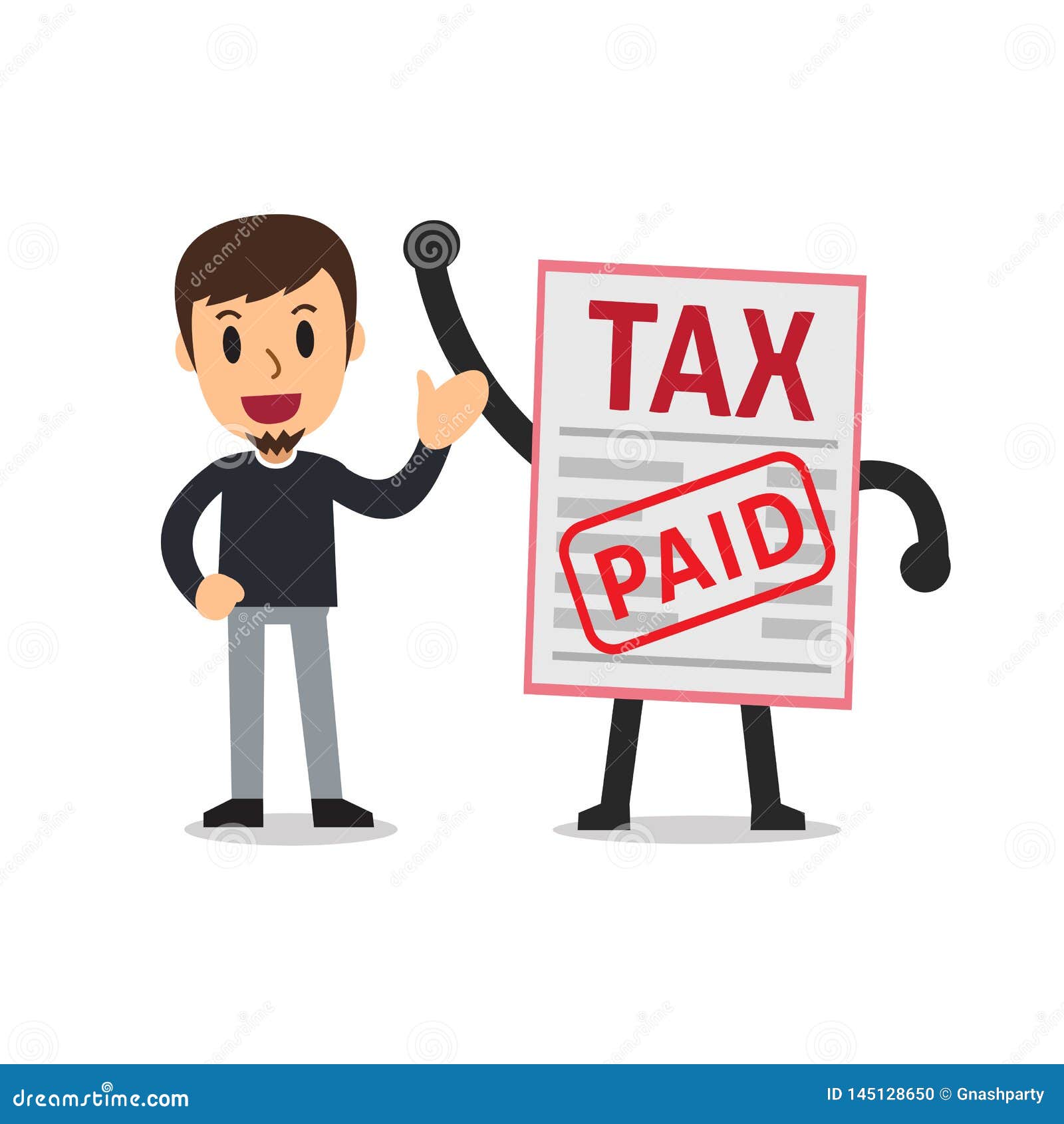 Vector Cartoon a Man Paid Tax Stock Vector Illustration of mail
