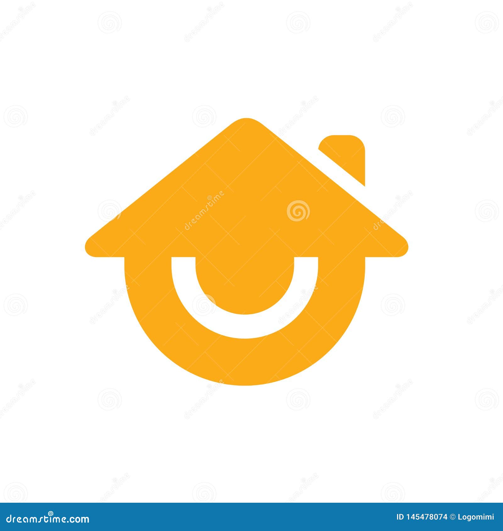 Smile House or Smiling Home Logo, Vector Icon Design Stock Vector