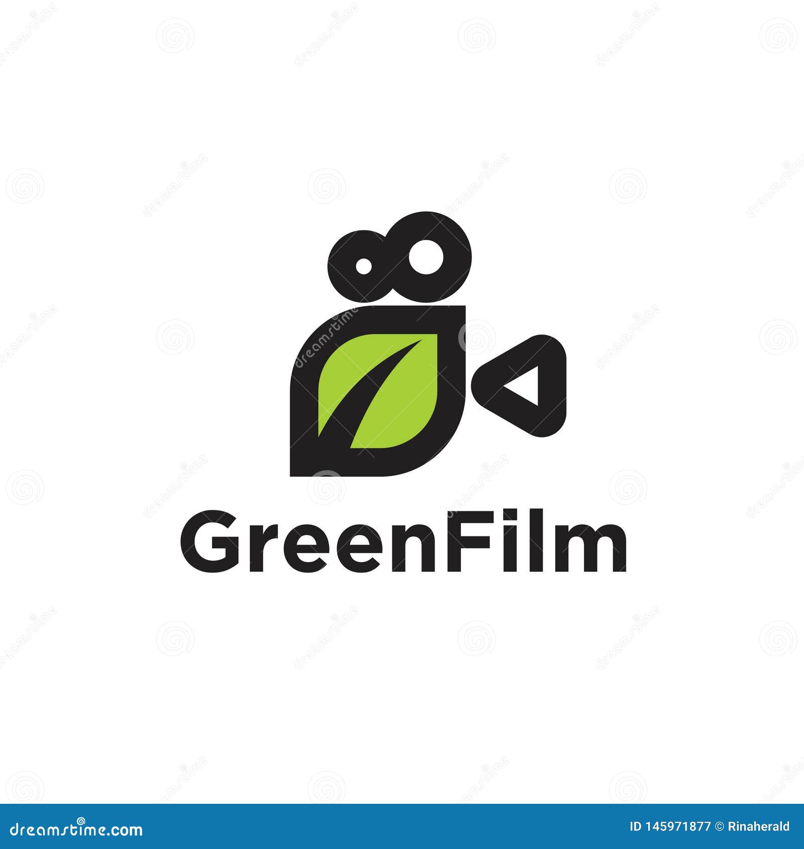 Line Green Film Camcorder Icon Logo Vector Illustration Design Stock