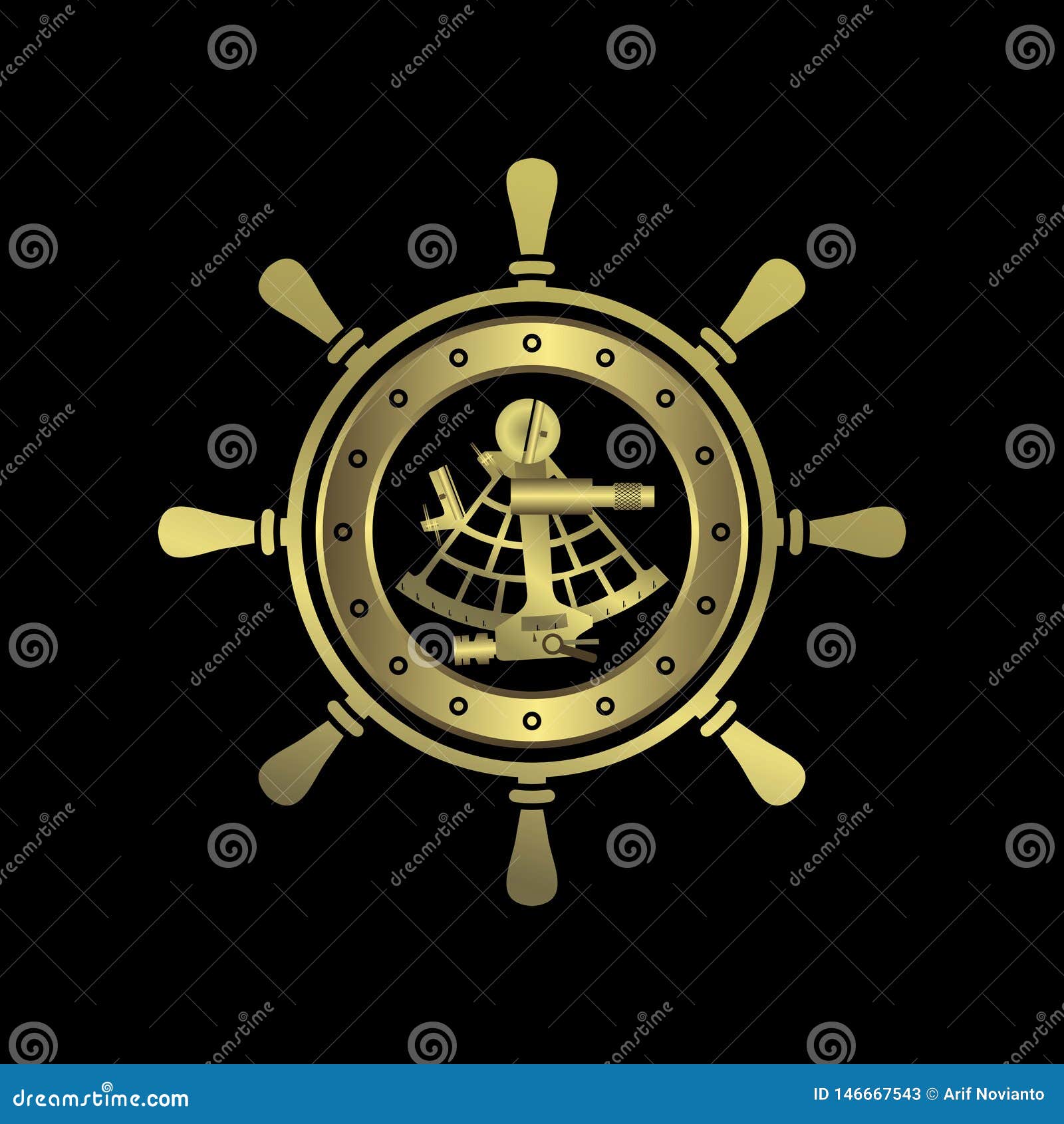 Ship Steering Wheel Logo Design Stock Illustration Illustration of logo, round 146667543